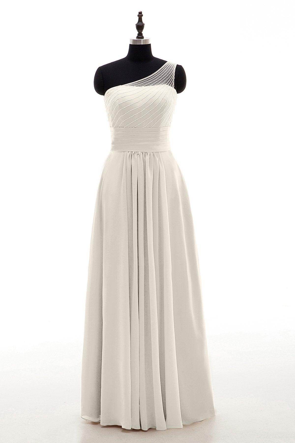 Sheath Floor Length Chiffon Bridesmaid Dress COZF1409A - COCOMELODY