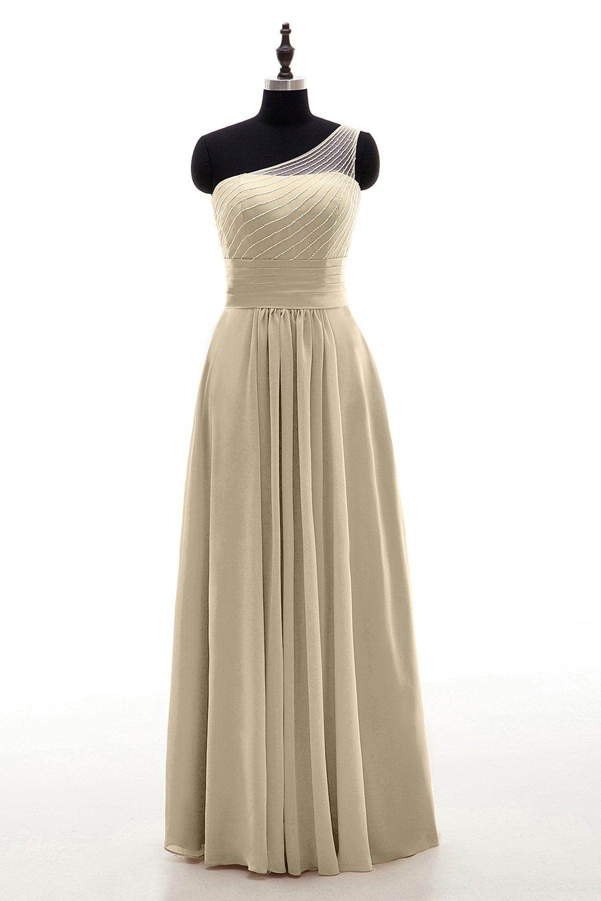 Sheath Floor Length Chiffon Bridesmaid Dress COZF1409A - COCOMELODY