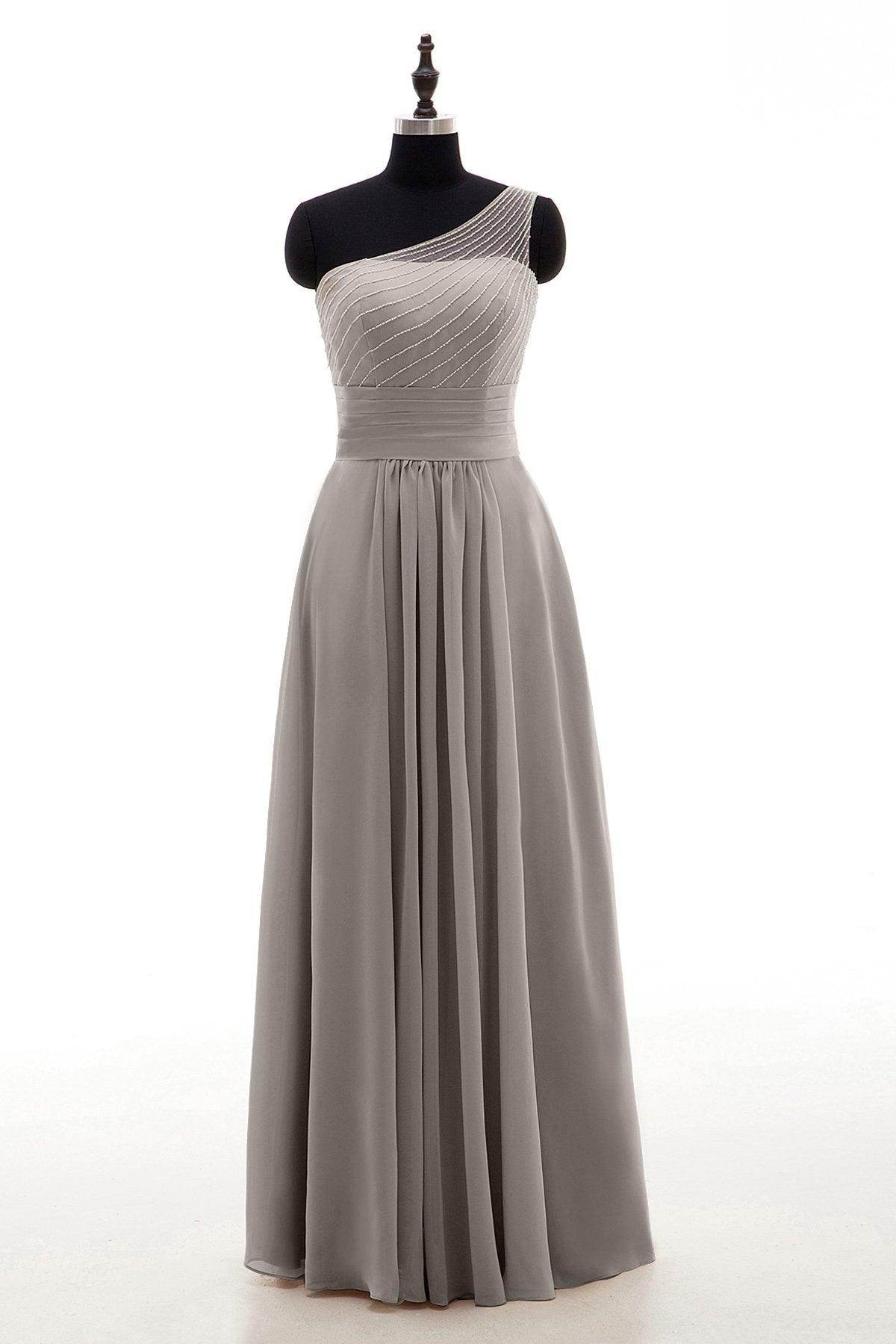 Sheath Floor Length Chiffon Bridesmaid Dress COZF1409A - COCOMELODY