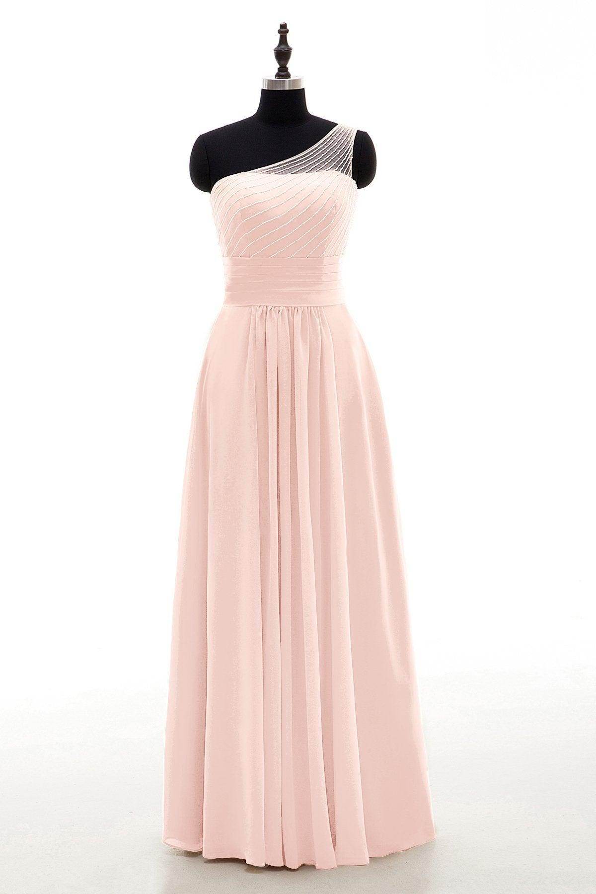 Sheath Floor Length Chiffon Bridesmaid Dress COZF1409A - COCOMELODY