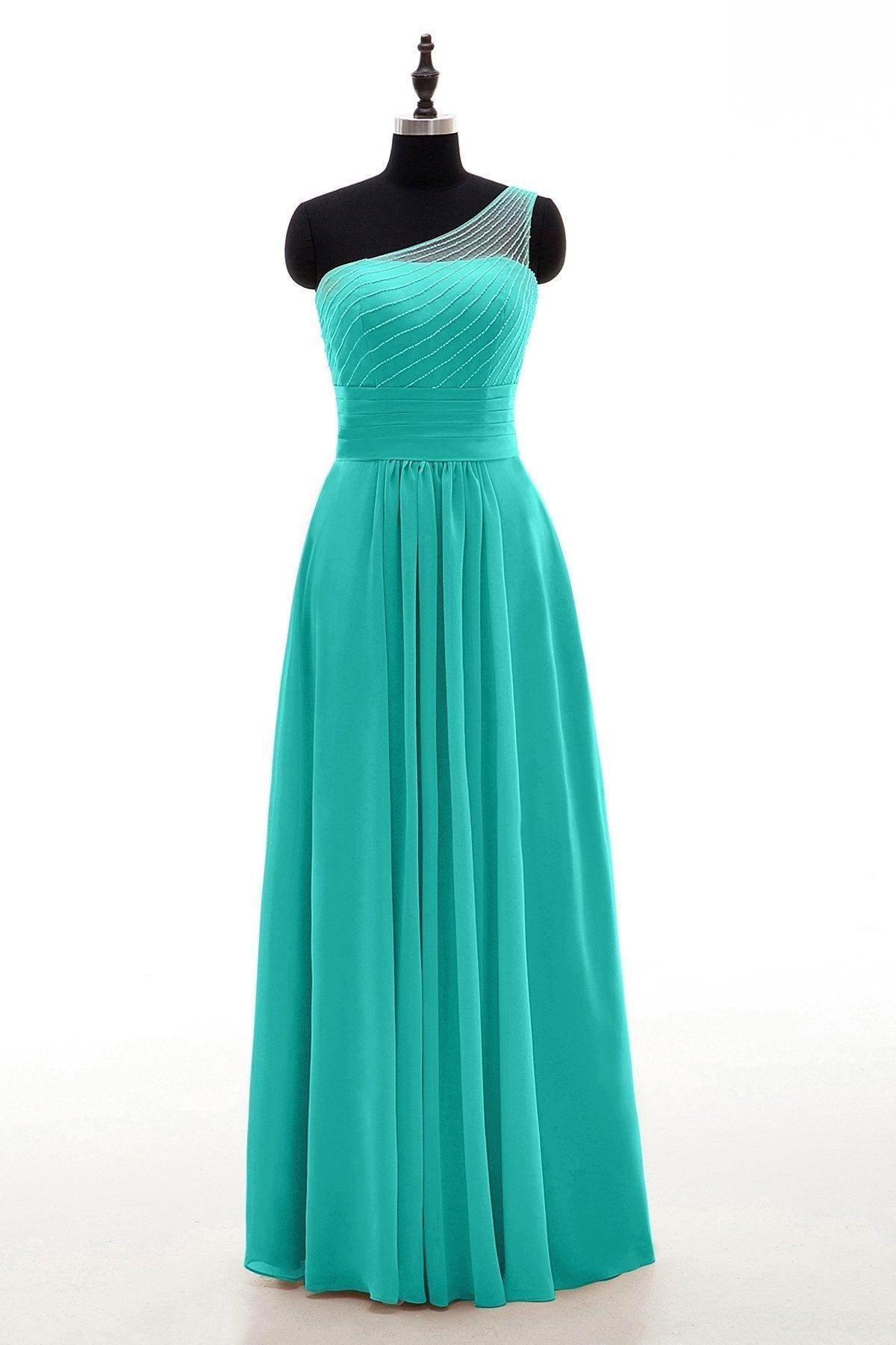 Sheath Floor Length Chiffon Bridesmaid Dress COZF1409A - COCOMELODY