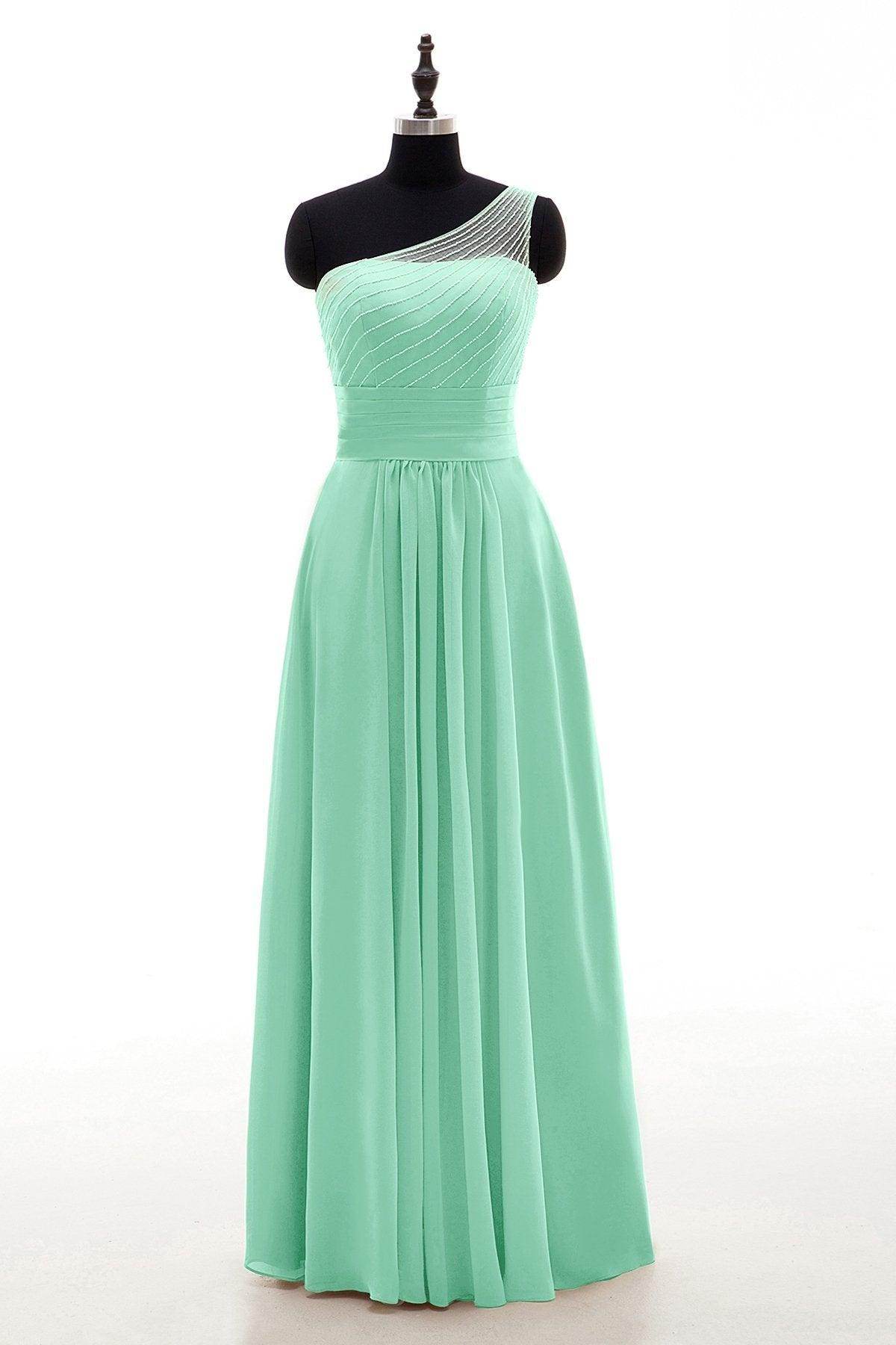 Sheath Floor Length Chiffon Bridesmaid Dress COZF1409A - COCOMELODY