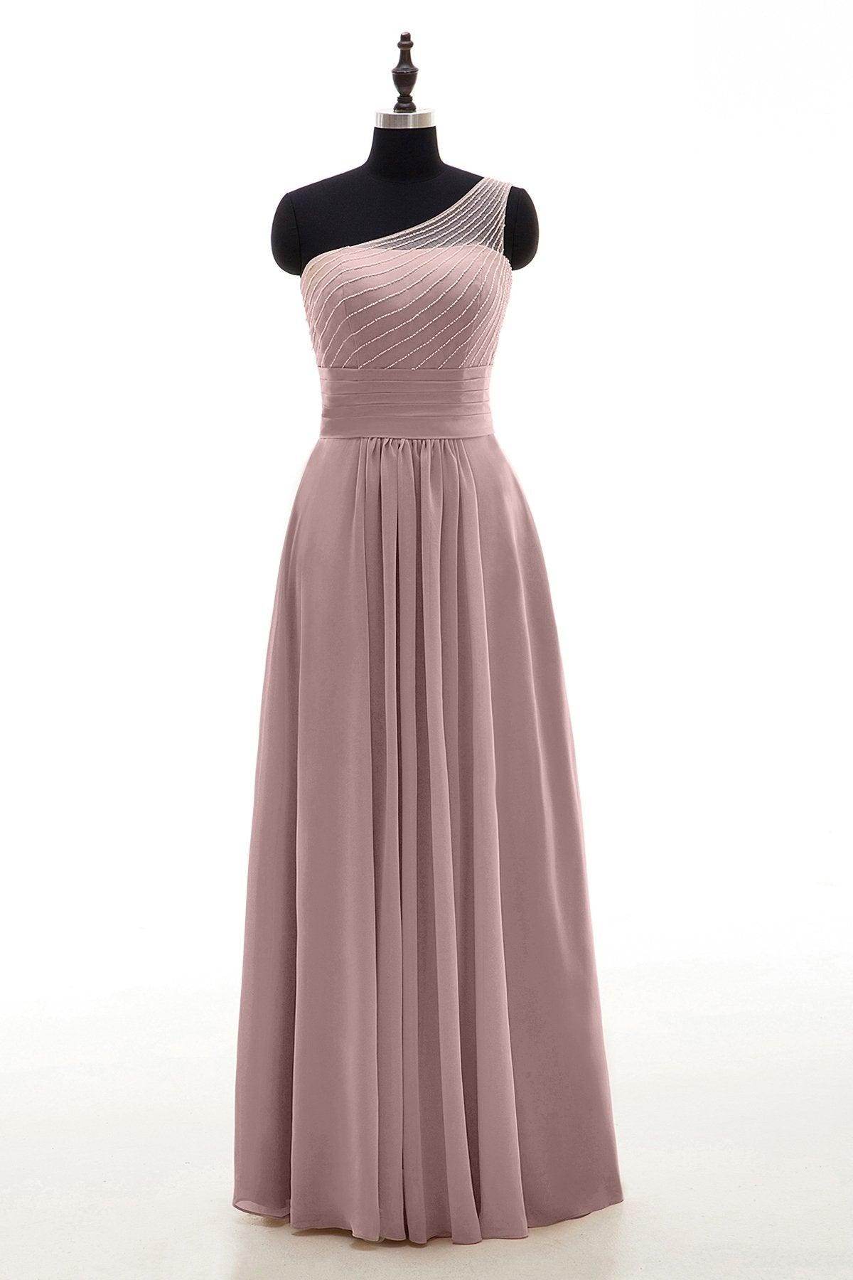 Sheath Floor Length Chiffon Bridesmaid Dress COZF1409A - COCOMELODY