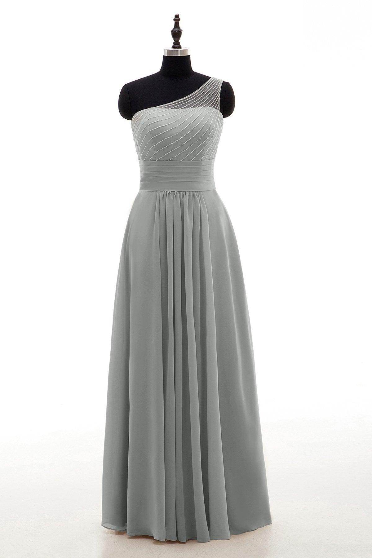 Sheath Floor Length Chiffon Bridesmaid Dress COZF1409A - COCOMELODY