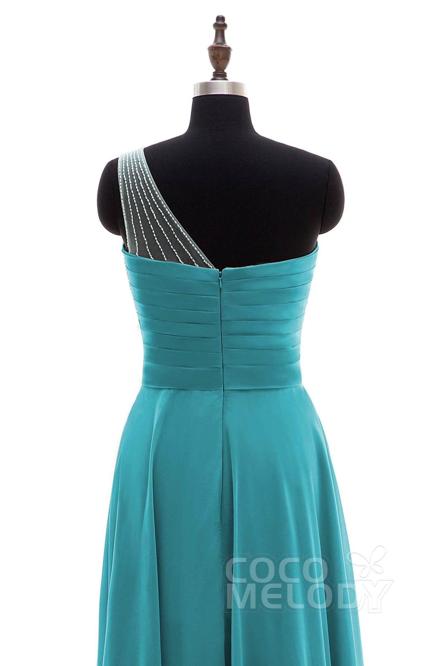 Sheath Floor Length Chiffon Bridesmaid Dress COZF1409A - COCOMELODY