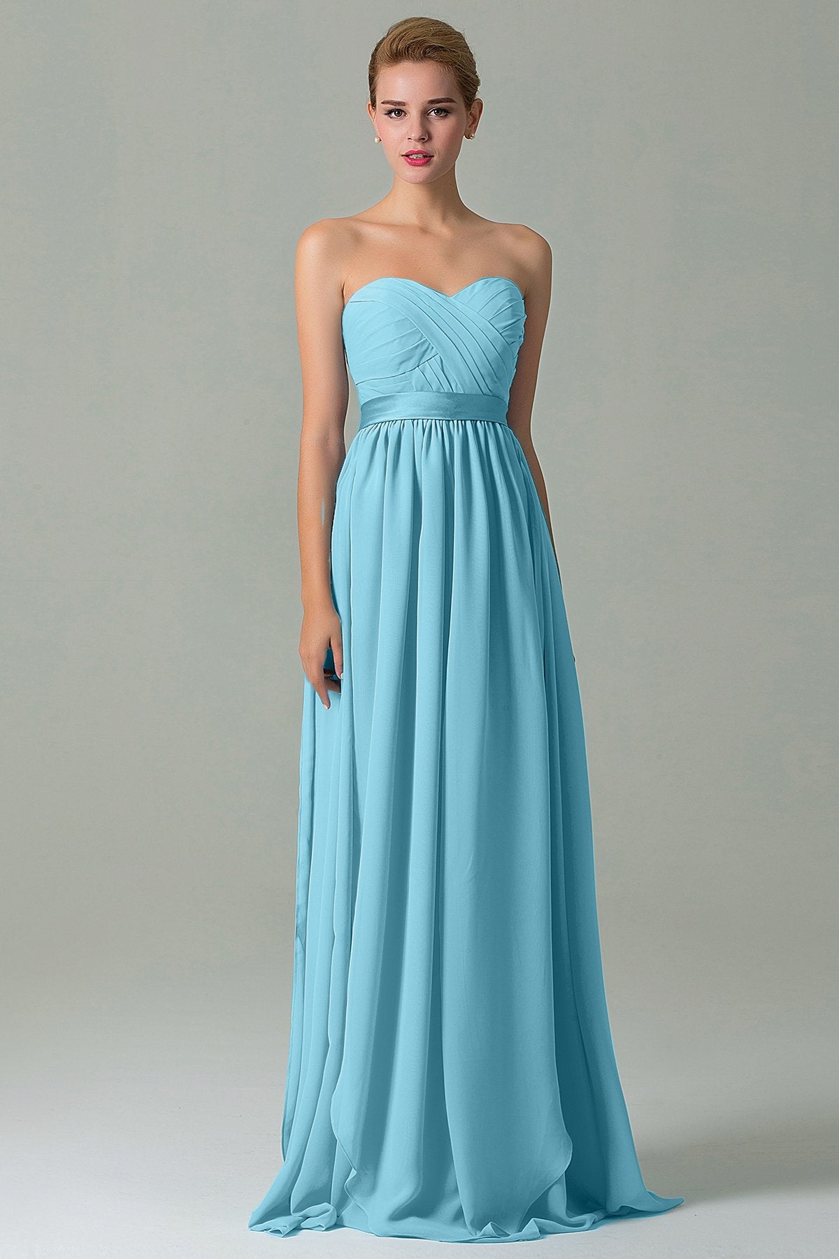 Sheath Floor Length Chiffon Bridesmaid Dress COZF140A1