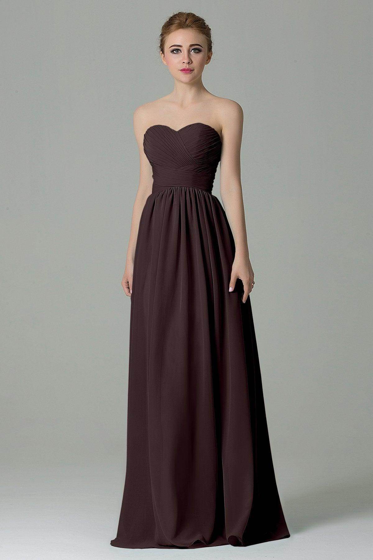 Sheath Floor Length Chiffon Bridesmaid Dress COZF1500C - COCOMELODY