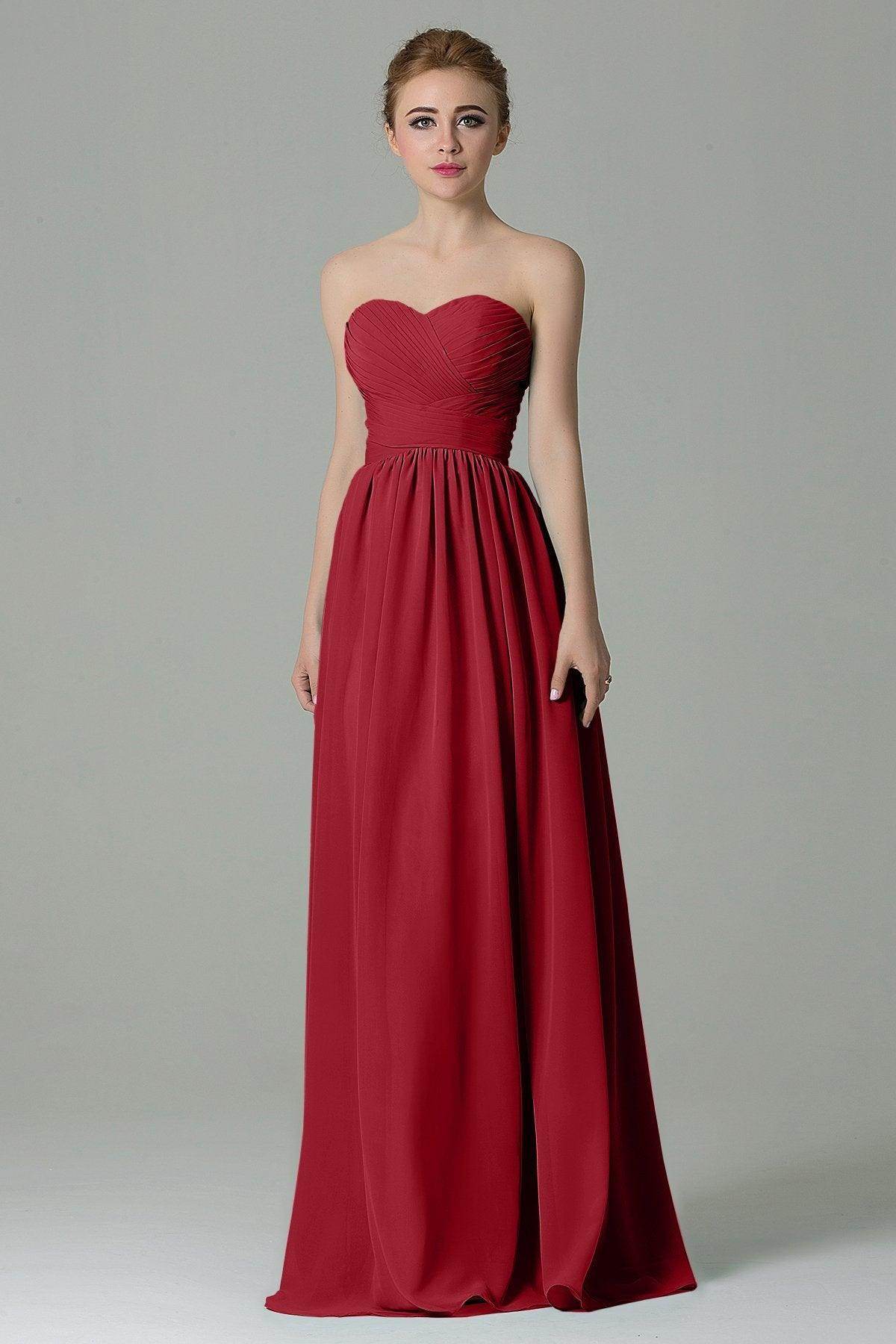Sheath Floor Length Chiffon Bridesmaid Dress COZF1500C - COCOMELODY