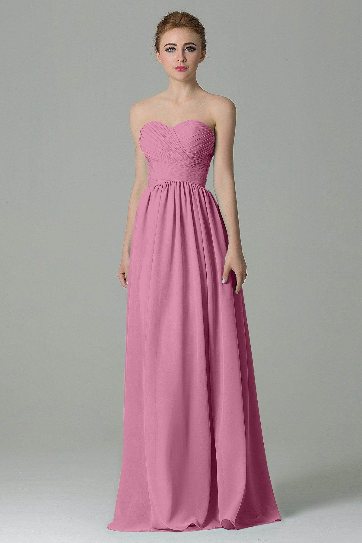 Sheath Floor Length Chiffon Bridesmaid Dress COZF1500C - COCOMELODY