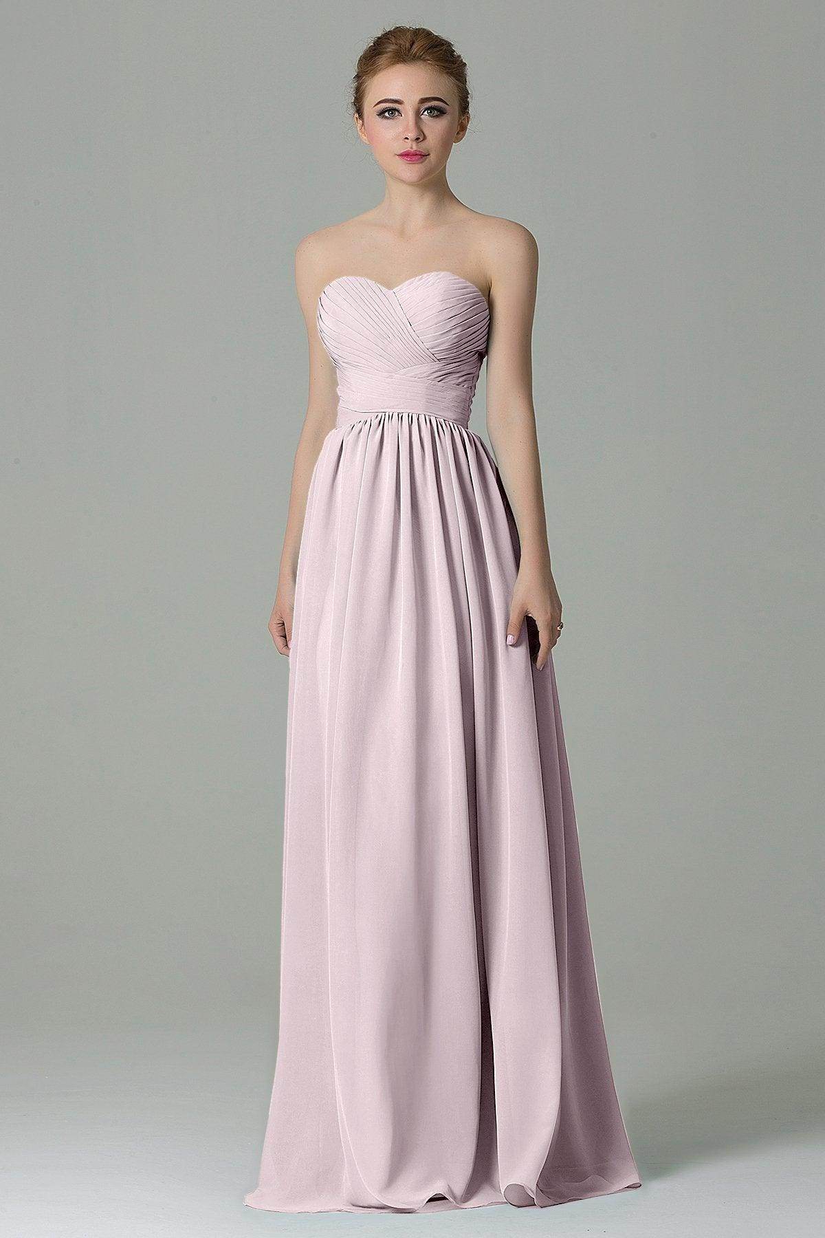 Sheath Floor Length Chiffon Bridesmaid Dress COZF1500C - COCOMELODY