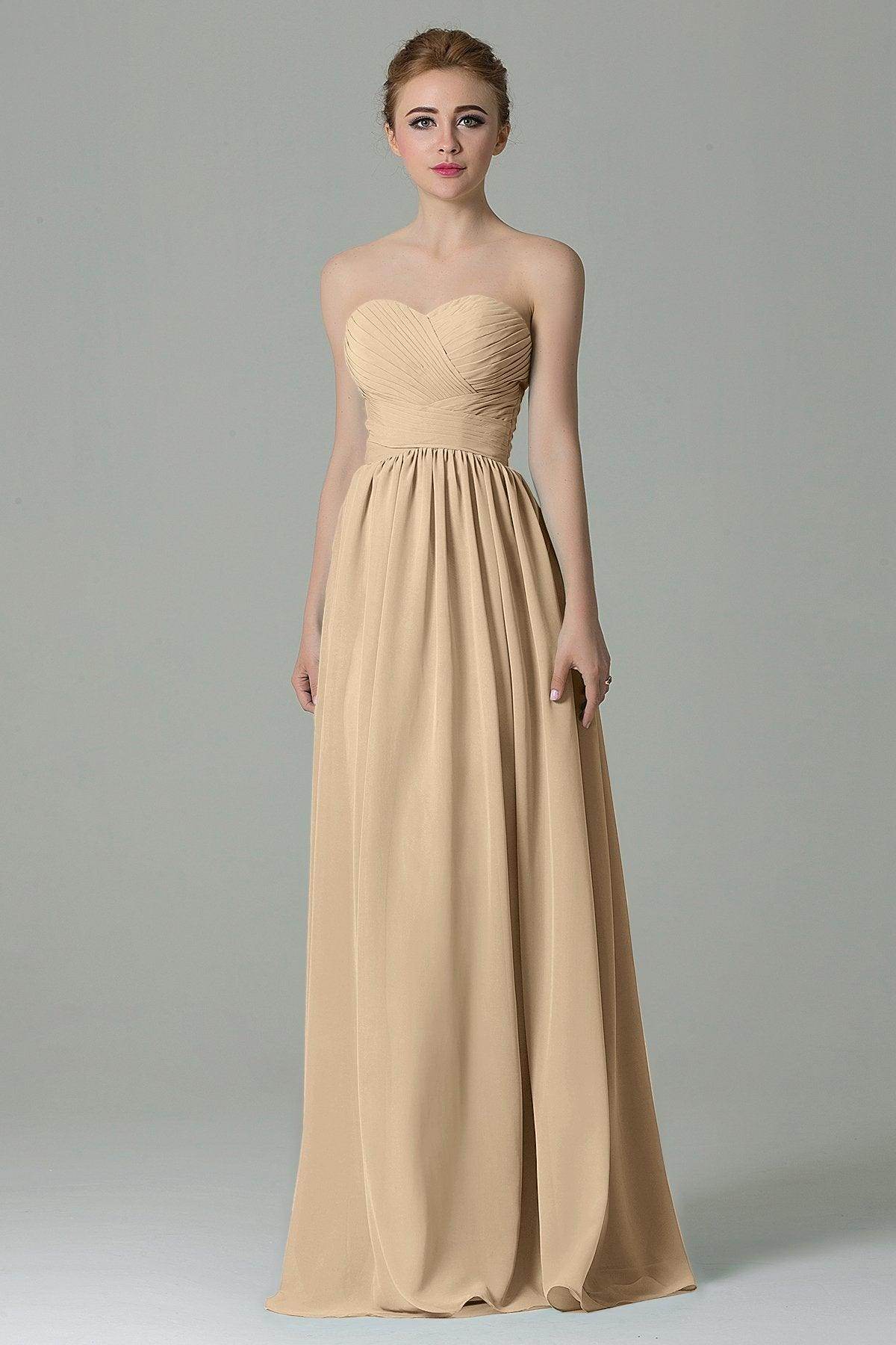 Sheath Floor Length Chiffon Bridesmaid Dress COZF1500C - COCOMELODY