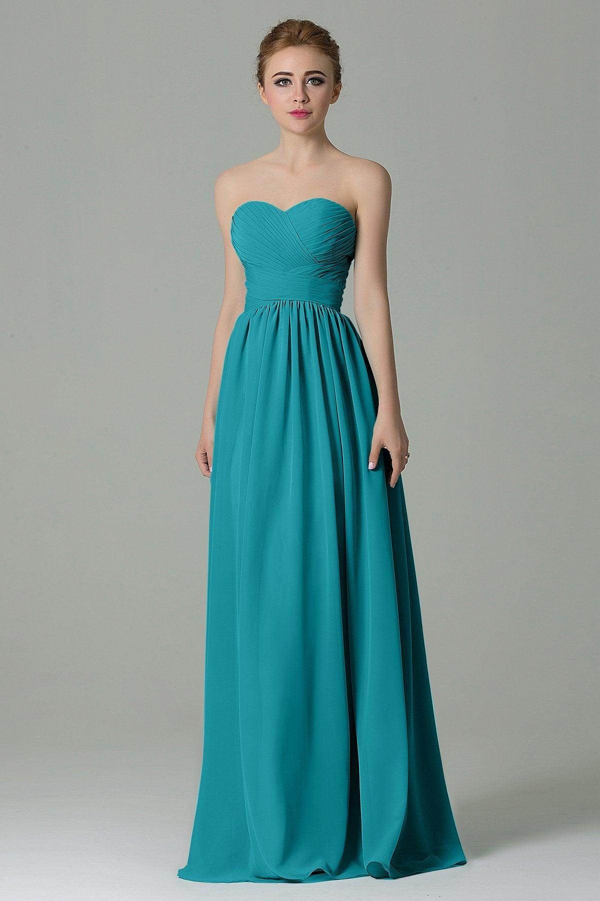 Sheath Floor Length Chiffon Bridesmaid Dress COZF1500C - COCOMELODY