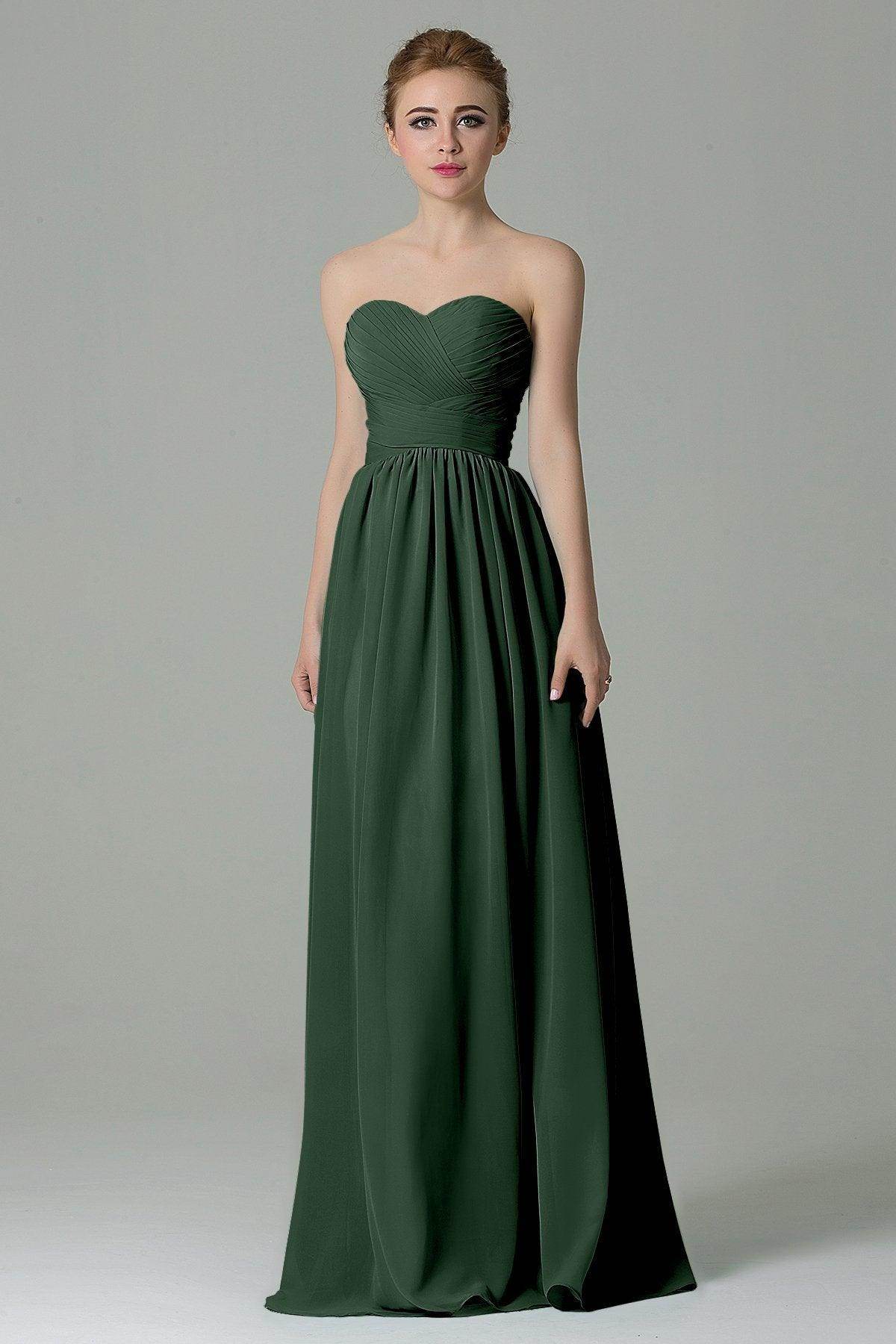 Sheath Floor Length Chiffon Bridesmaid Dress COZF1500C - COCOMELODY