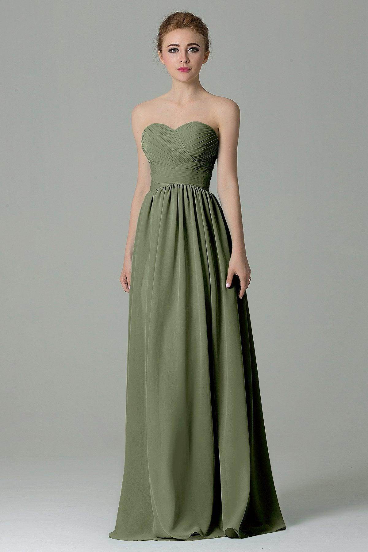 Sheath Floor Length Chiffon Bridesmaid Dress COZF1500C - COCOMELODY