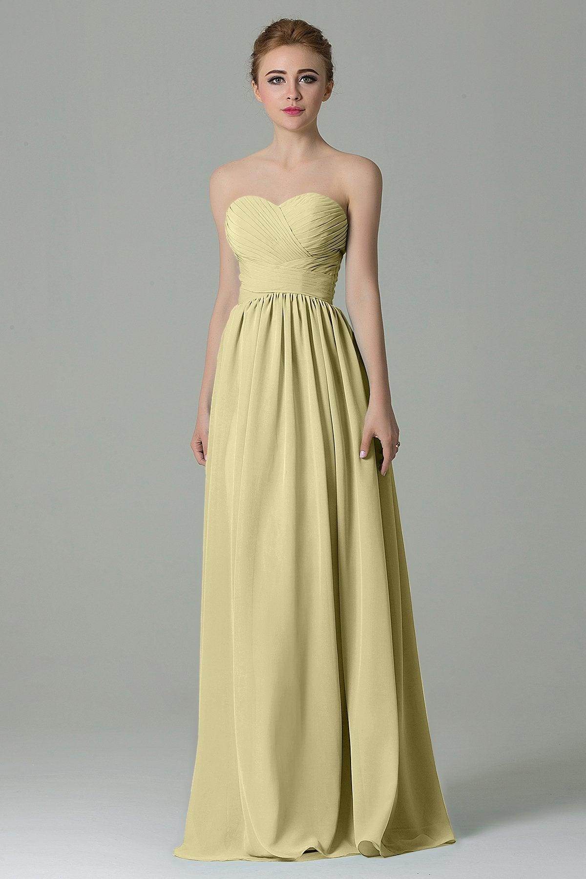 Sheath Floor Length Chiffon Bridesmaid Dress COZF1500C - COCOMELODY