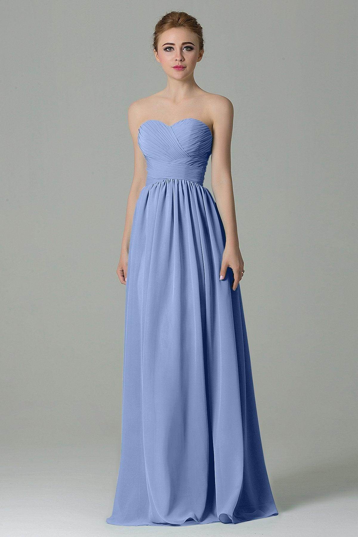 Sheath Floor Length Chiffon Bridesmaid Dress COZF1500C - COCOMELODY