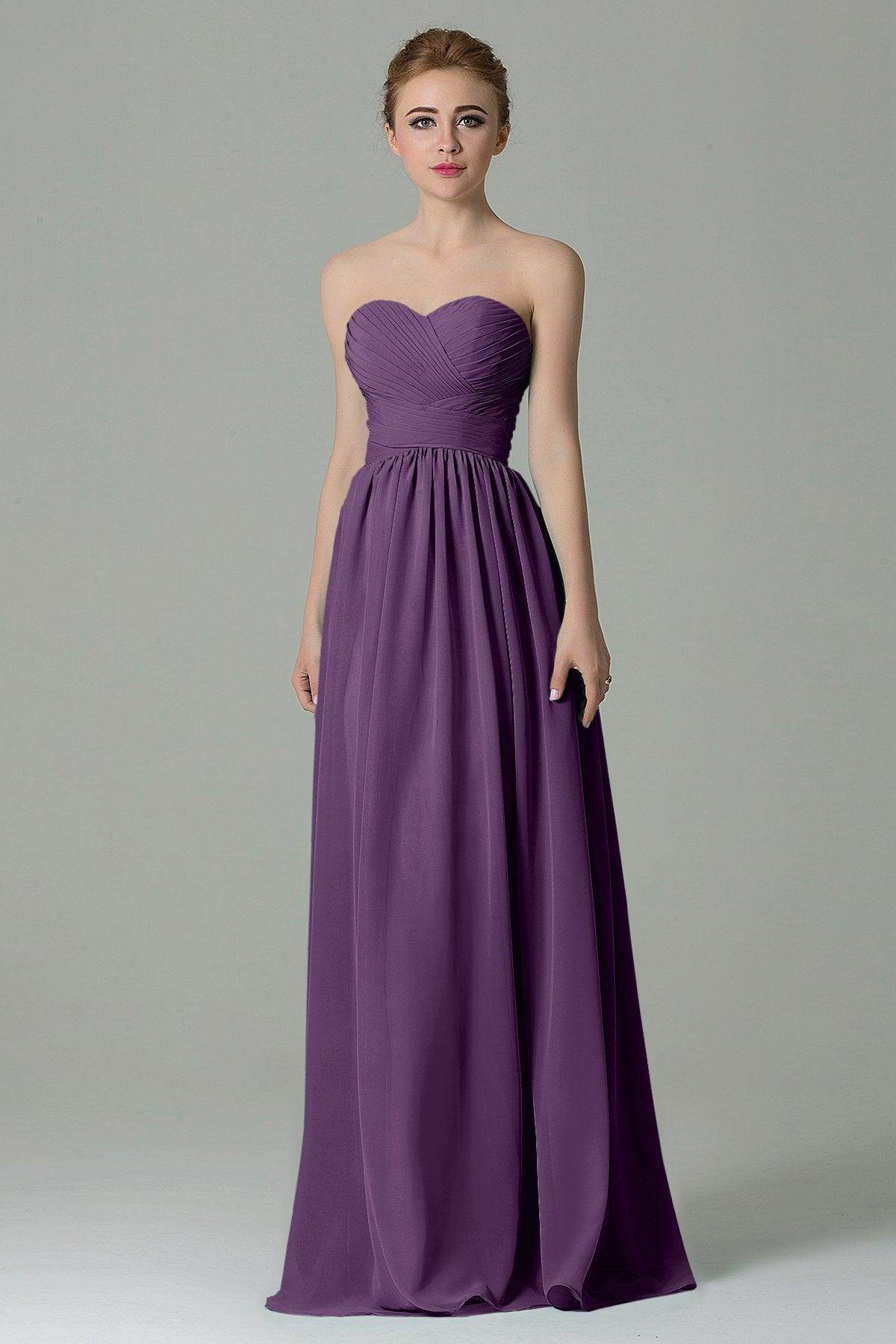 Sheath Floor Length Chiffon Bridesmaid Dress COZF1500C - COCOMELODY