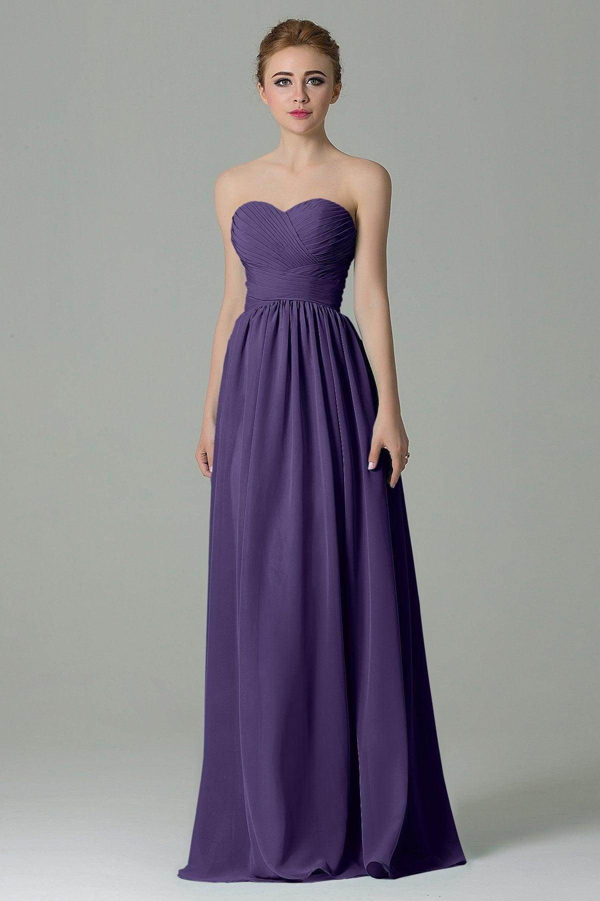 Sheath Floor Length Chiffon Bridesmaid Dress COZF1500C - COCOMELODY