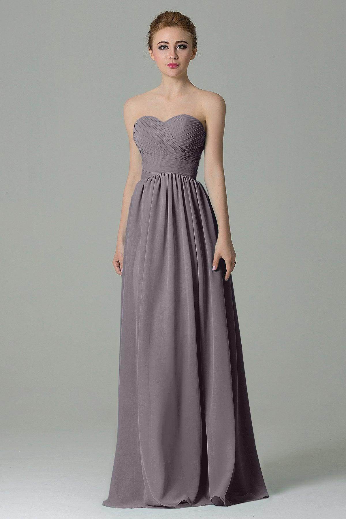 Sheath Floor Length Chiffon Bridesmaid Dress COZF1500C - COCOMELODY