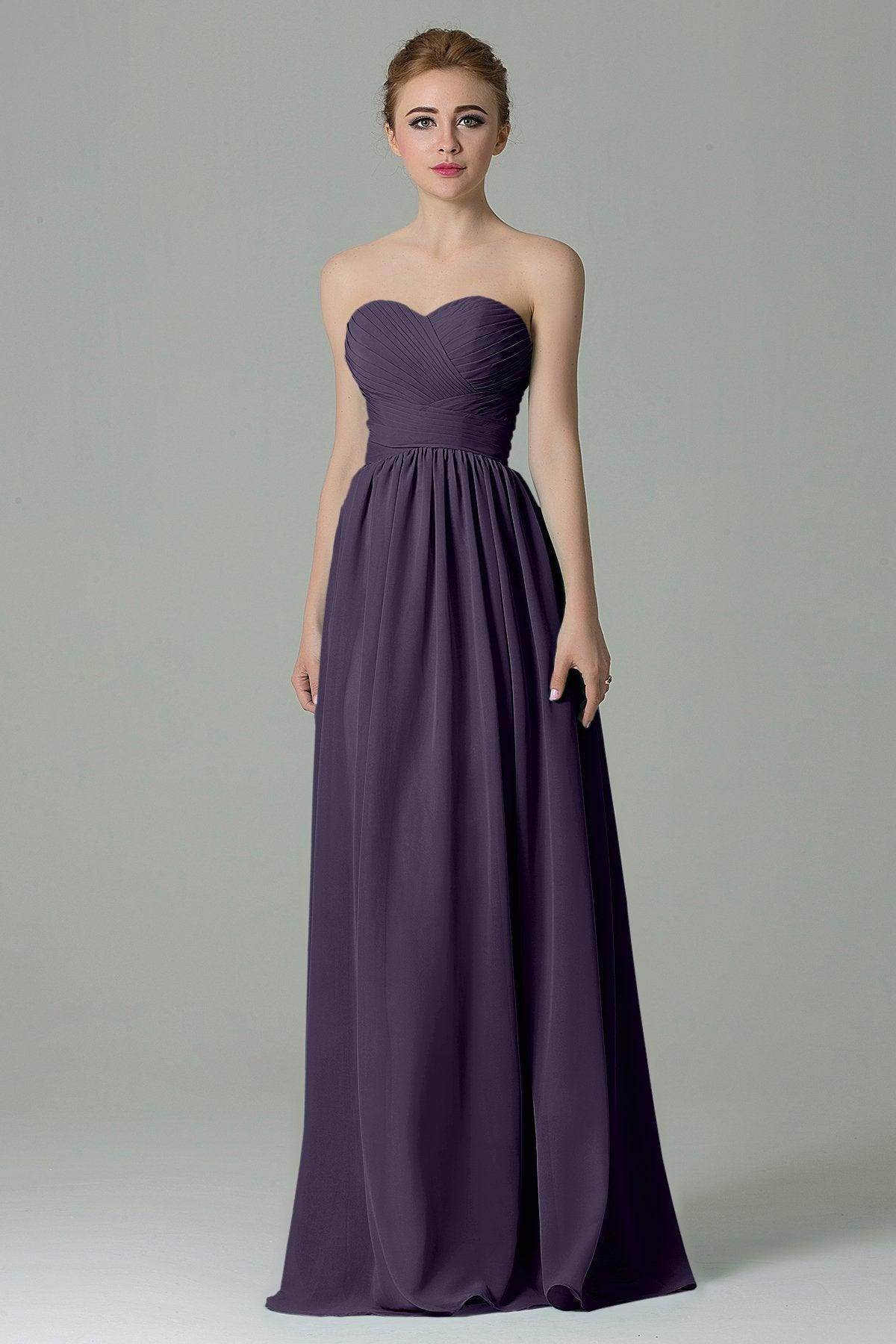 Sheath Floor Length Chiffon Bridesmaid Dress COZF1500C - COCOMELODY