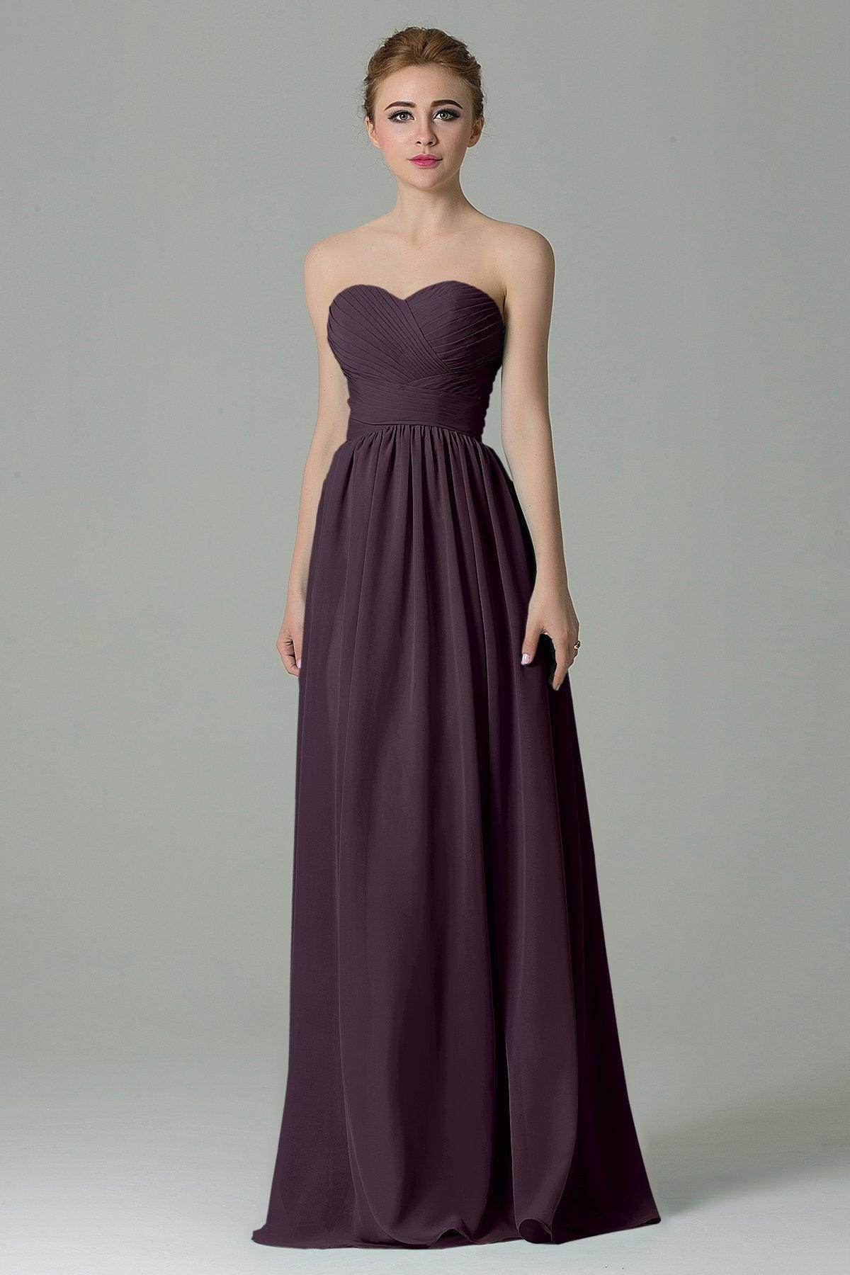 Sheath Floor Length Chiffon Bridesmaid Dress COZF1500C - COCOMELODY