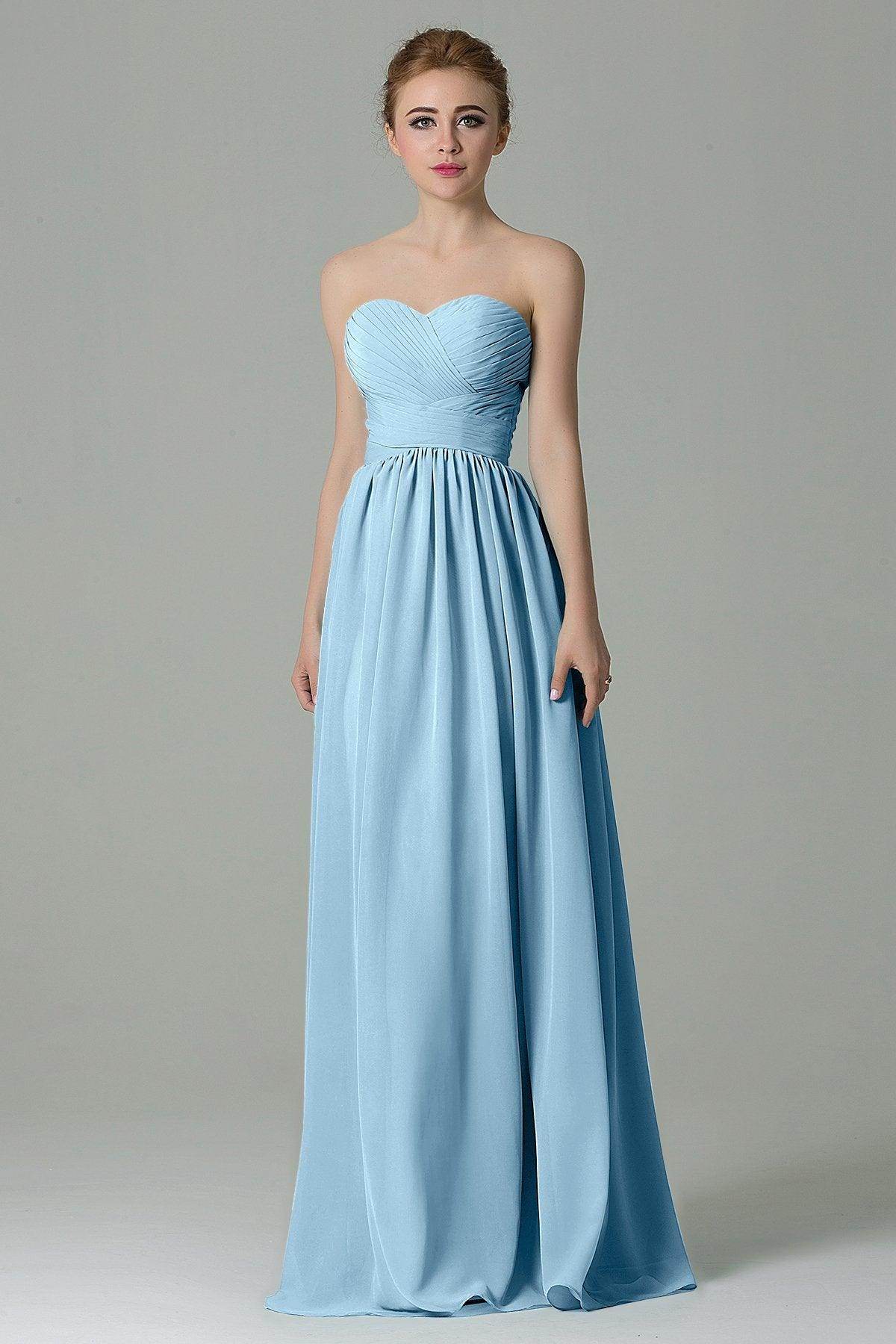 Sheath Floor Length Chiffon Bridesmaid Dress COZF1500C - COCOMELODY