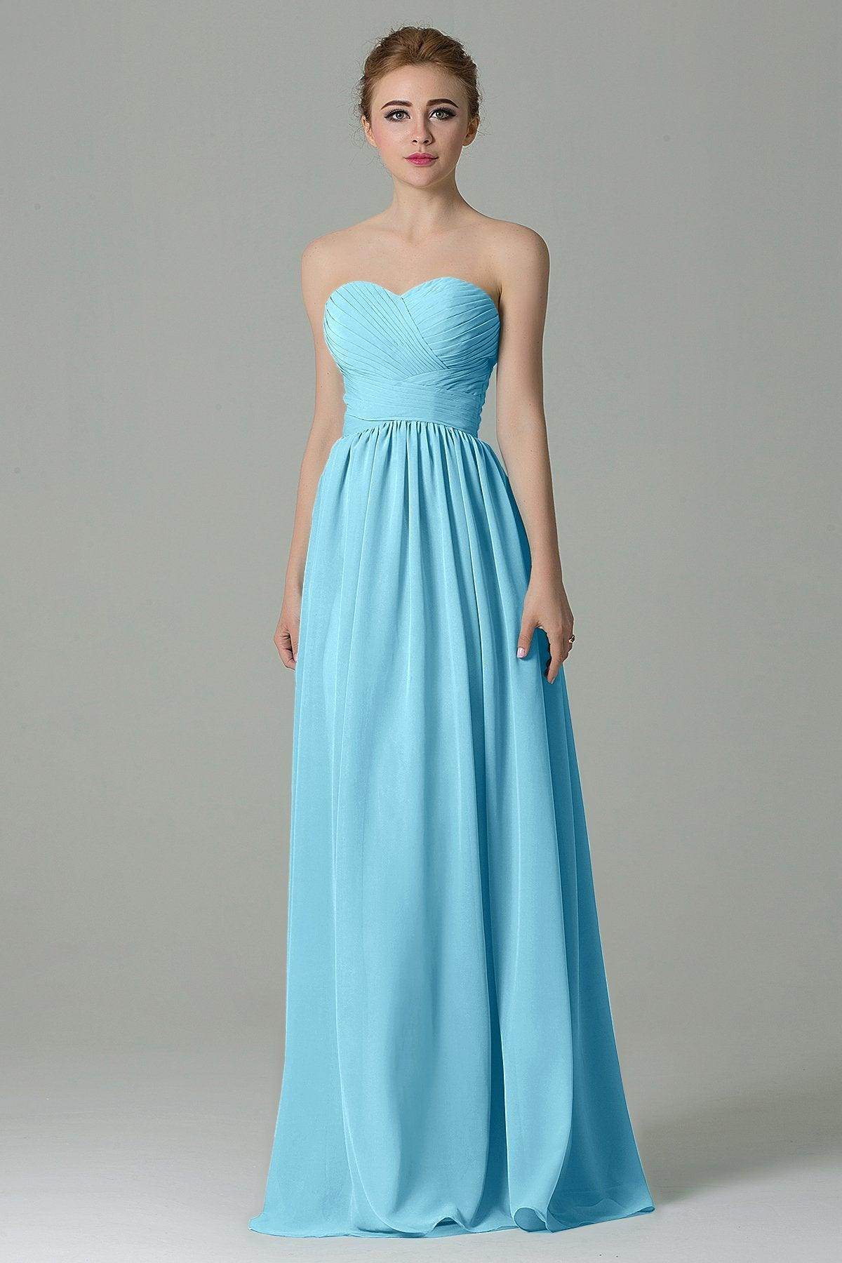 Sheath Floor Length Chiffon Bridesmaid Dress COZF1500C - COCOMELODY