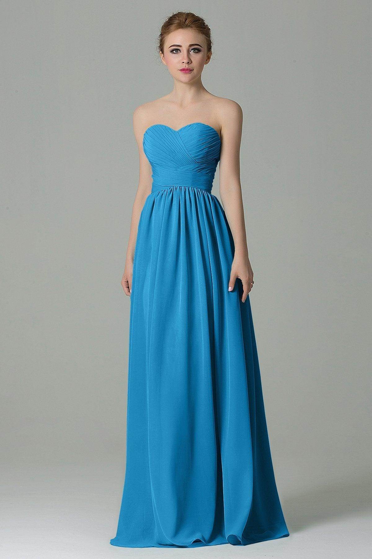 Sheath Floor Length Chiffon Bridesmaid Dress COZF1500C - COCOMELODY