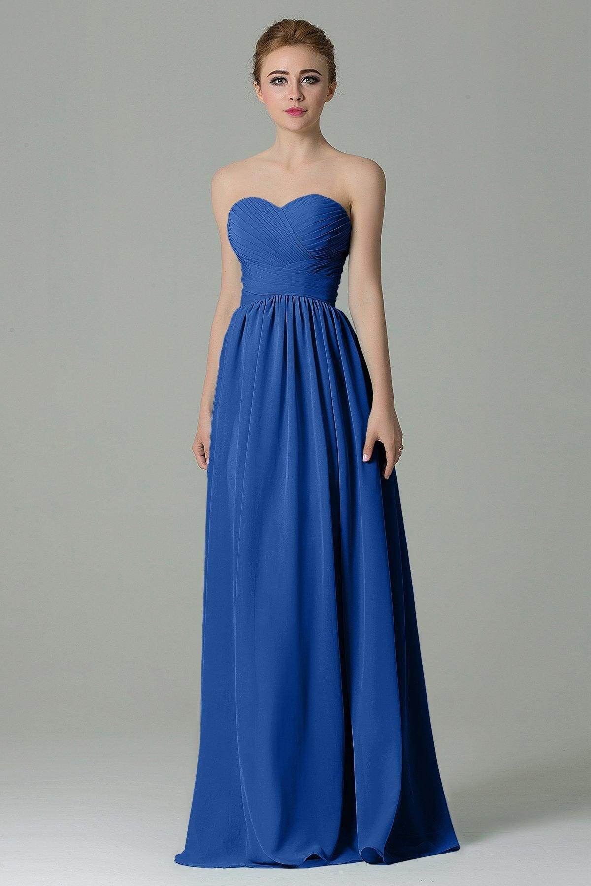 Sheath Floor Length Chiffon Bridesmaid Dress COZF1500C - COCOMELODY