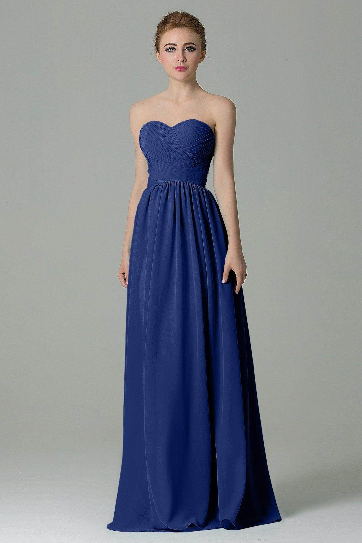 Sheath Floor Length Chiffon Bridesmaid Dress COZF1500C - COCOMELODY