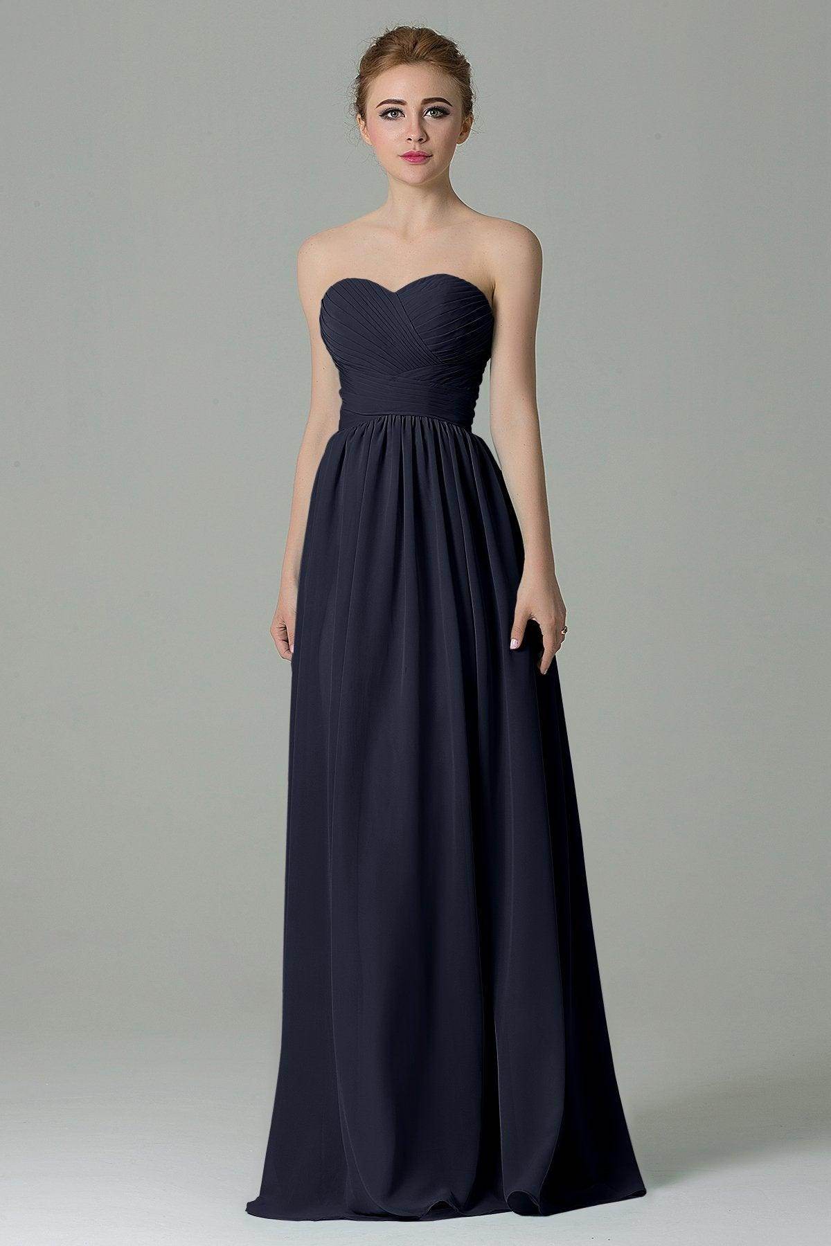 Sheath Floor Length Chiffon Bridesmaid Dress COZF1500C - COCOMELODY
