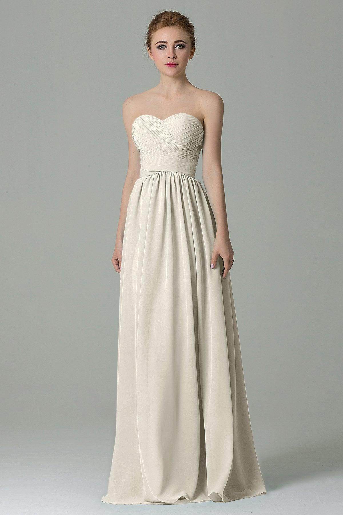 Sheath Floor Length Chiffon Bridesmaid Dress COZF1500C - COCOMELODY