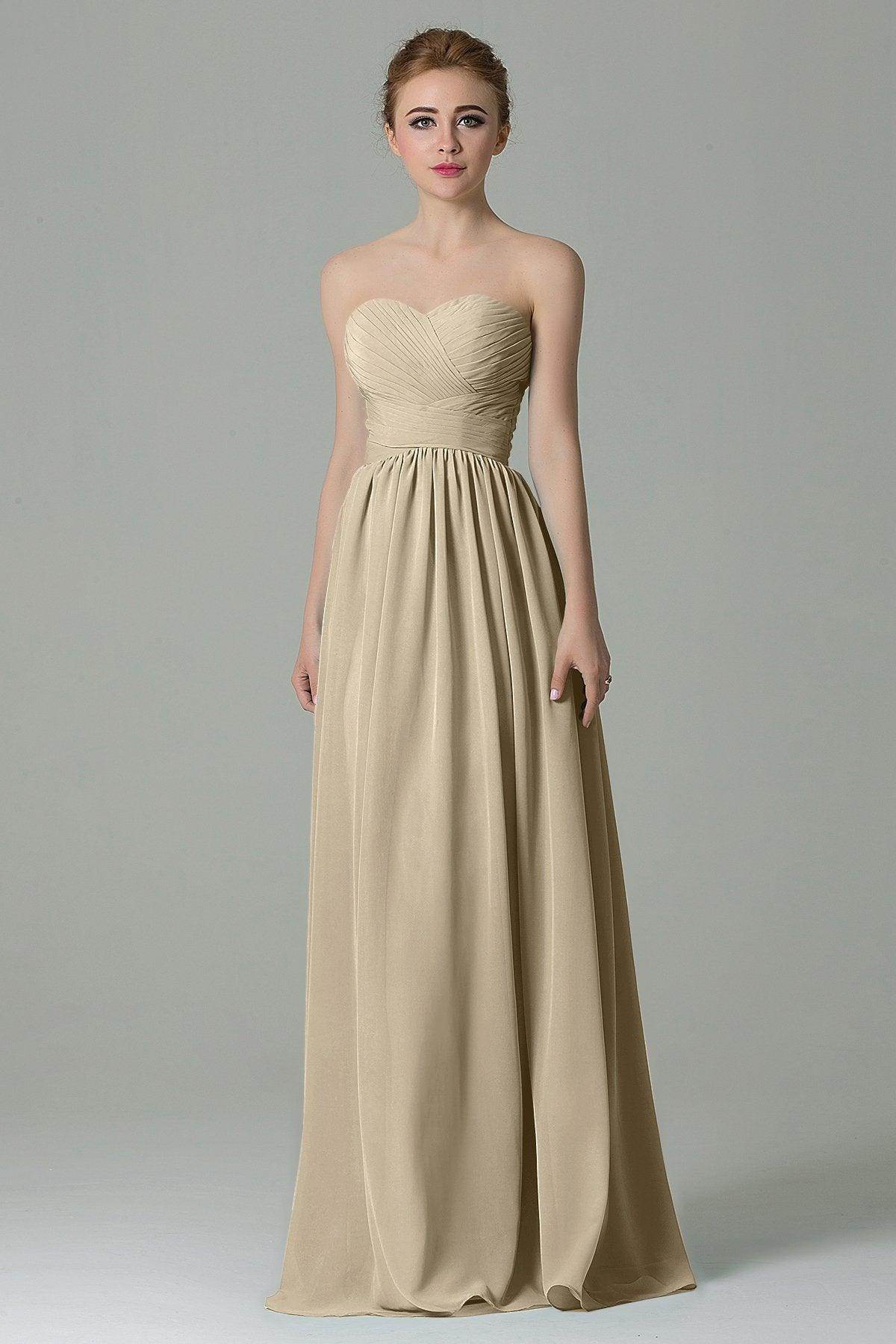 Sheath Floor Length Chiffon Bridesmaid Dress COZF1500C - COCOMELODY