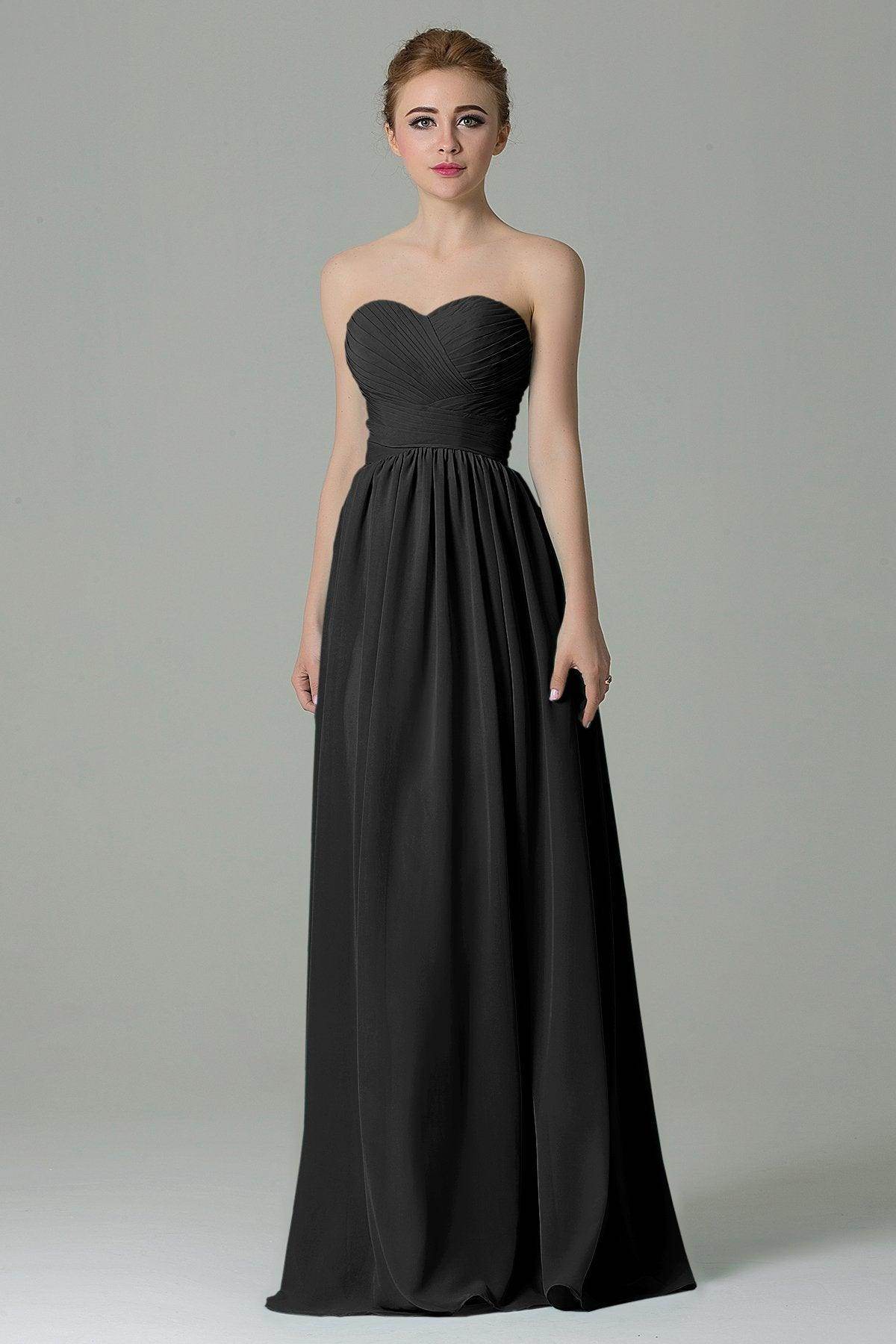 Sheath Floor Length Chiffon Bridesmaid Dress COZF1500C - COCOMELODY