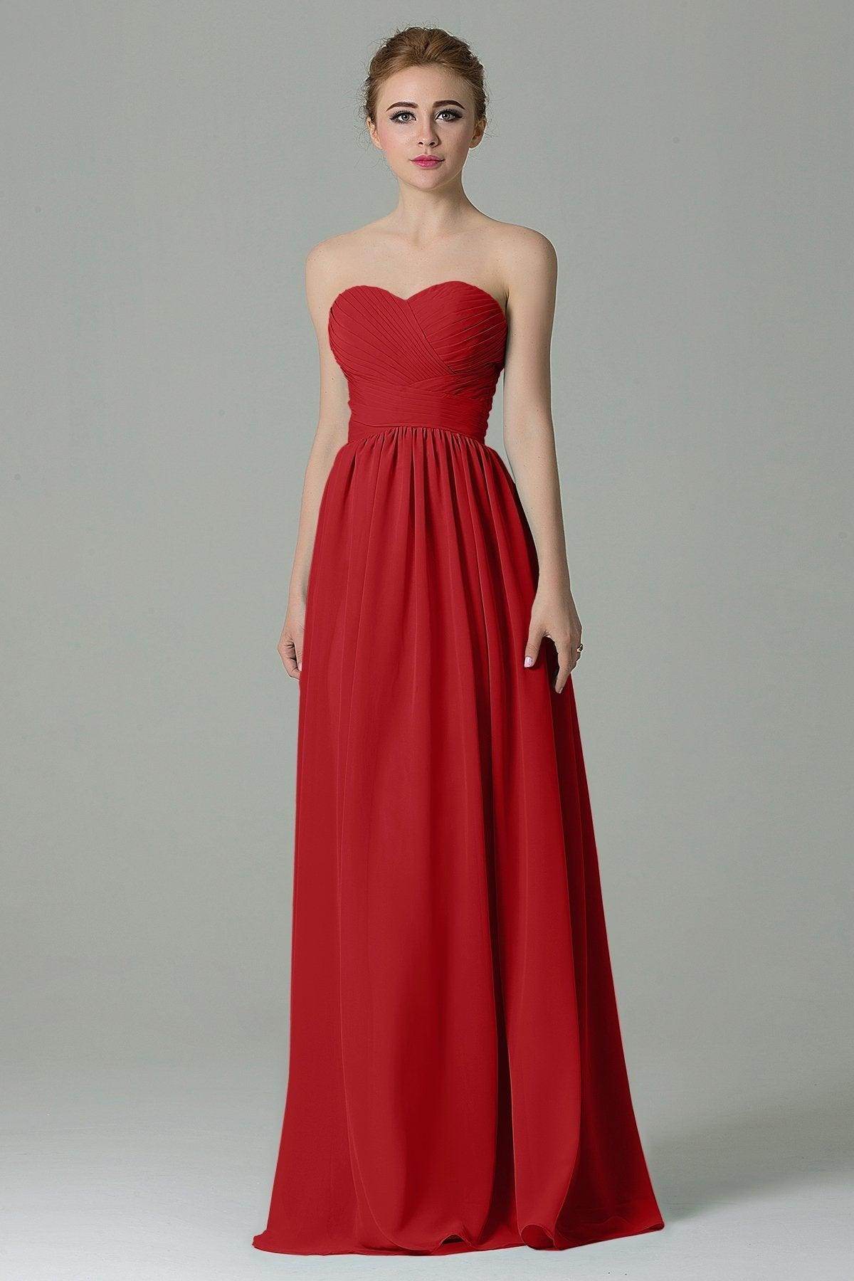 Sheath Floor Length Chiffon Bridesmaid Dress COZF1500C - COCOMELODY