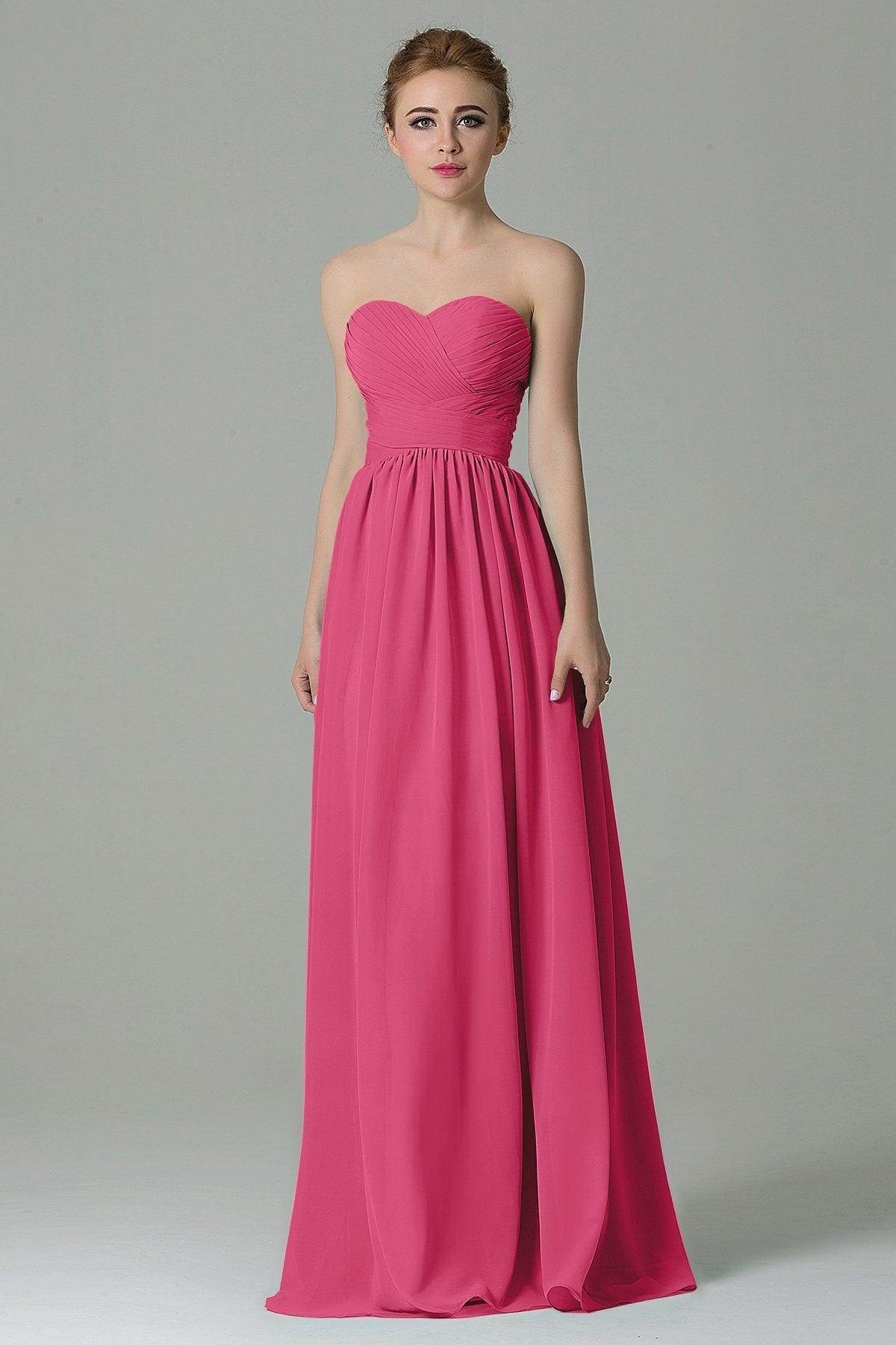 Sheath Floor Length Chiffon Bridesmaid Dress COZF1500C - COCOMELODY