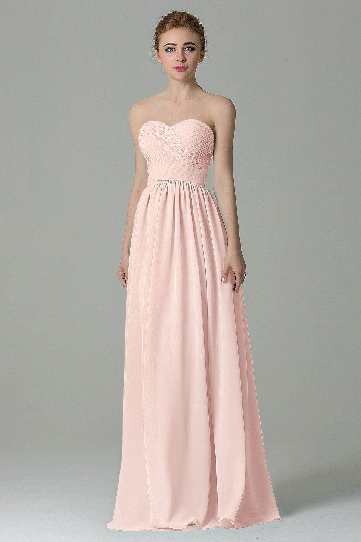Sheath Floor Length Chiffon Bridesmaid Dress COZF1500C - COCOMELODY