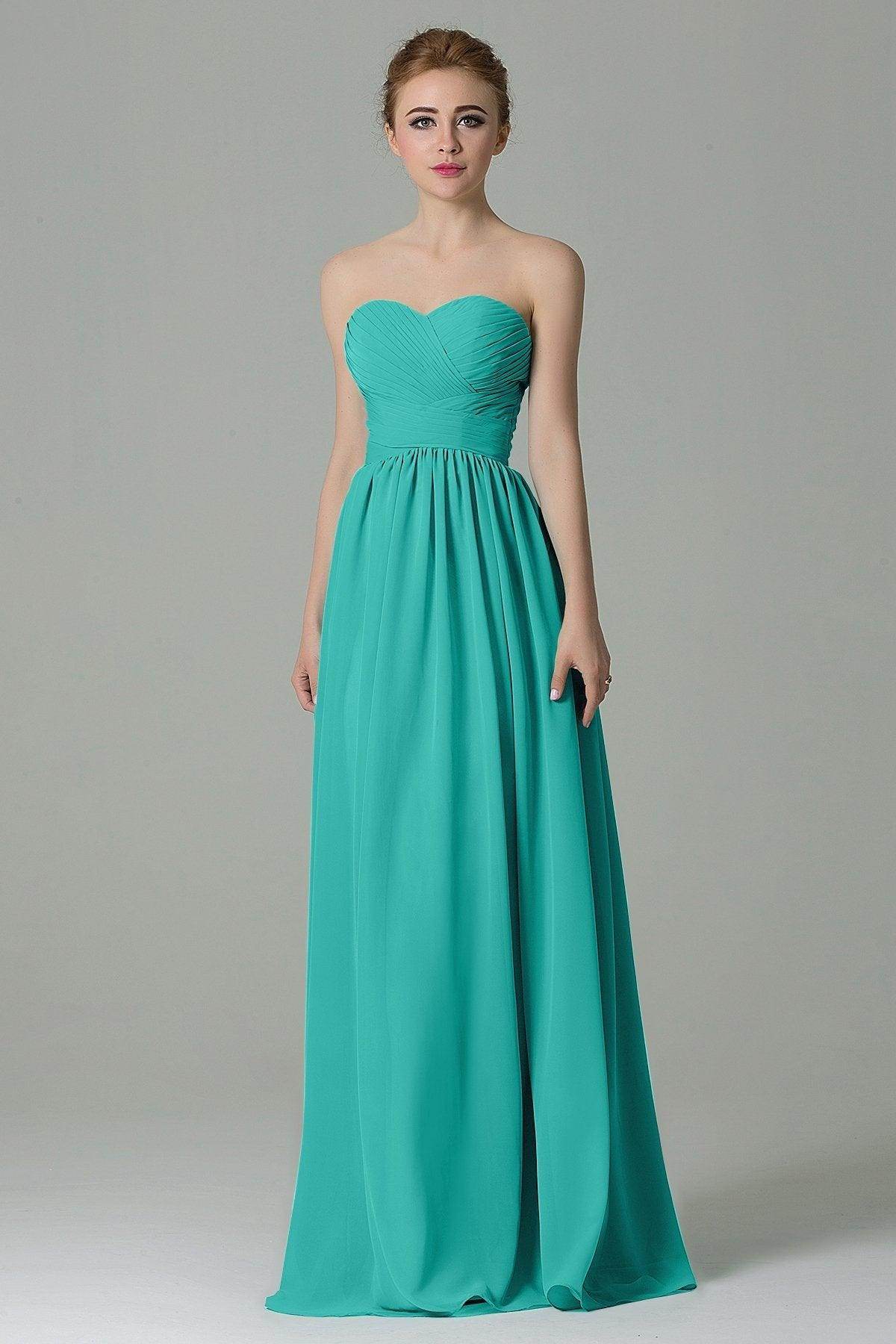 Sheath Floor Length Chiffon Bridesmaid Dress COZF1500C - COCOMELODY