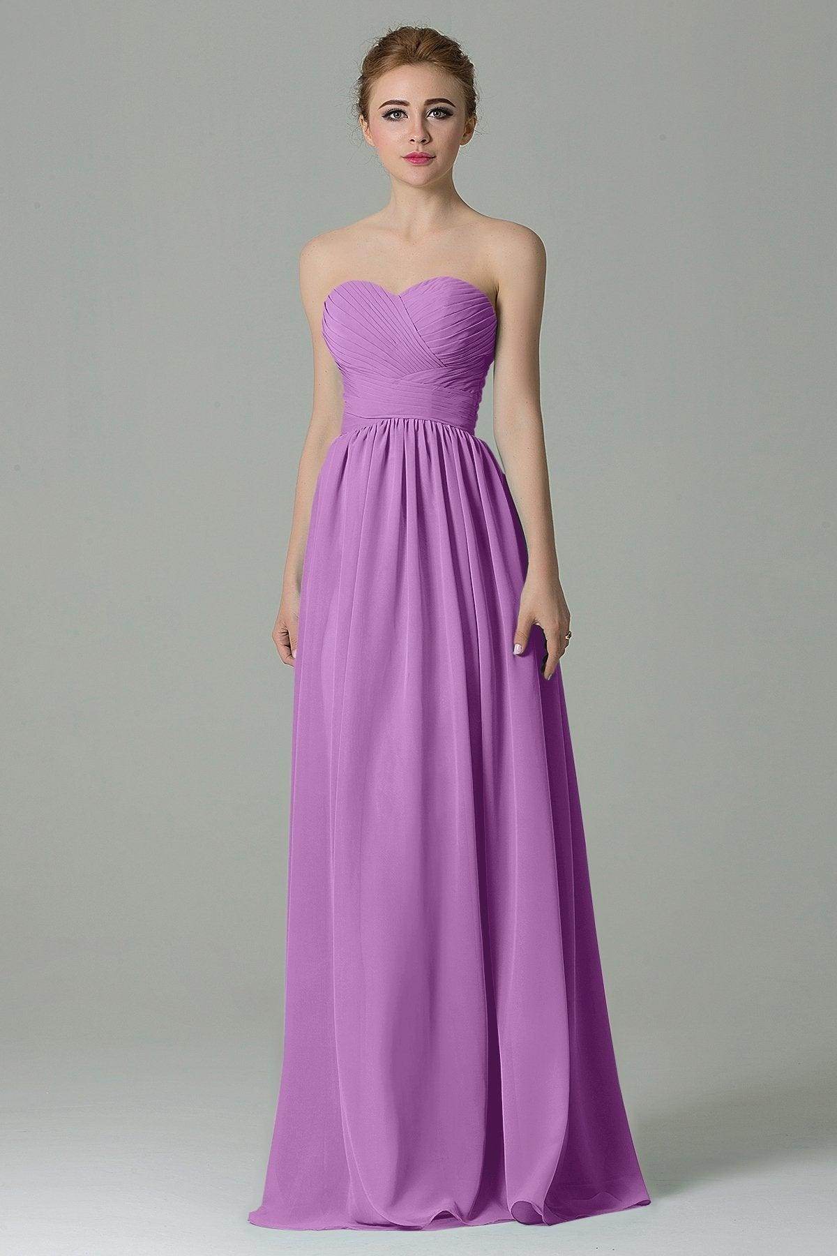 Sheath Floor Length Chiffon Bridesmaid Dress COZF1500C - COCOMELODY
