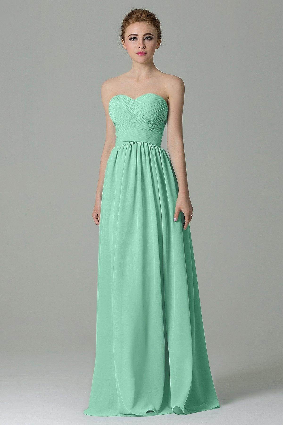 Sheath Floor Length Chiffon Bridesmaid Dress COZF1500C - COCOMELODY