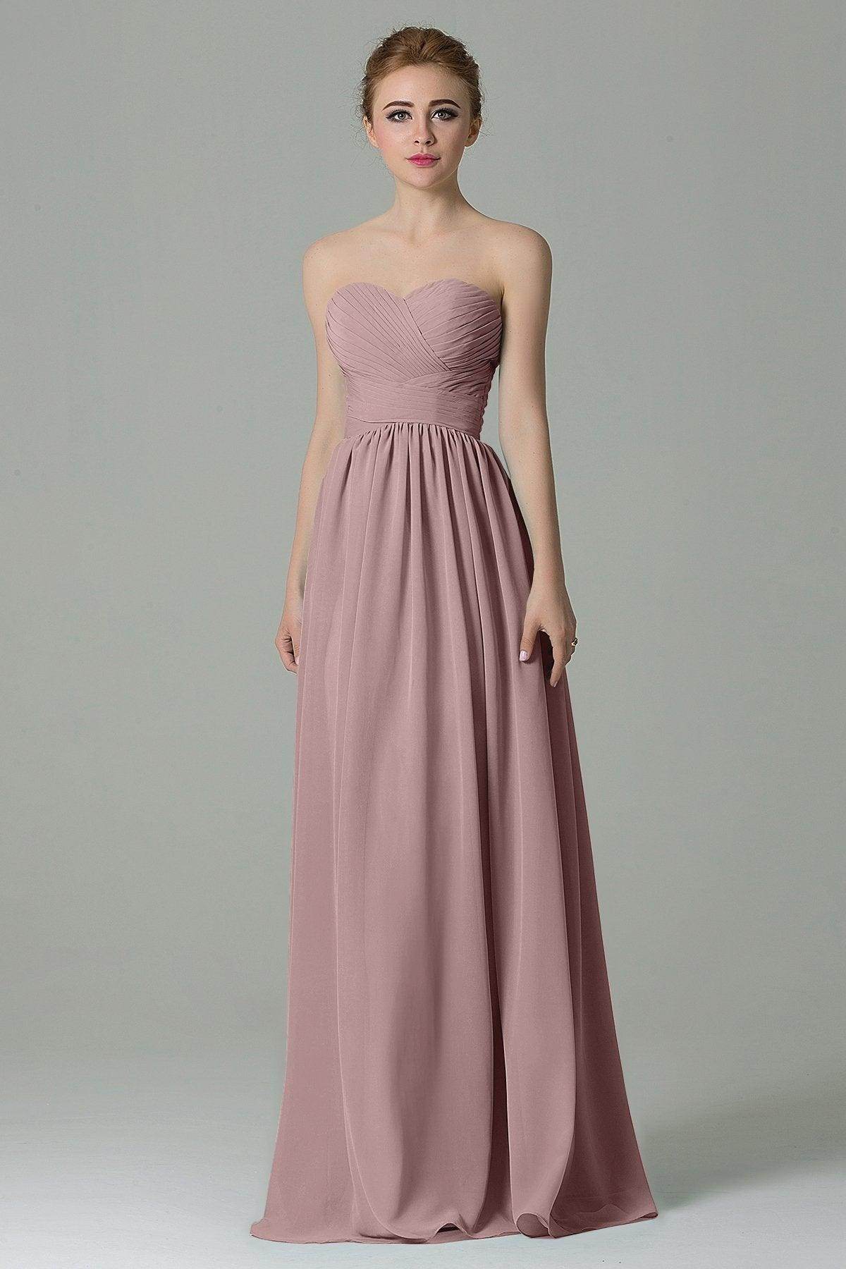 Sheath Floor Length Chiffon Bridesmaid Dress COZF1500C - COCOMELODY