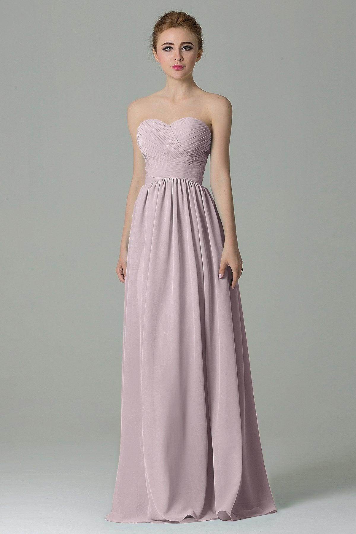 Sheath Floor Length Chiffon Bridesmaid Dress COZF1500C - COCOMELODY