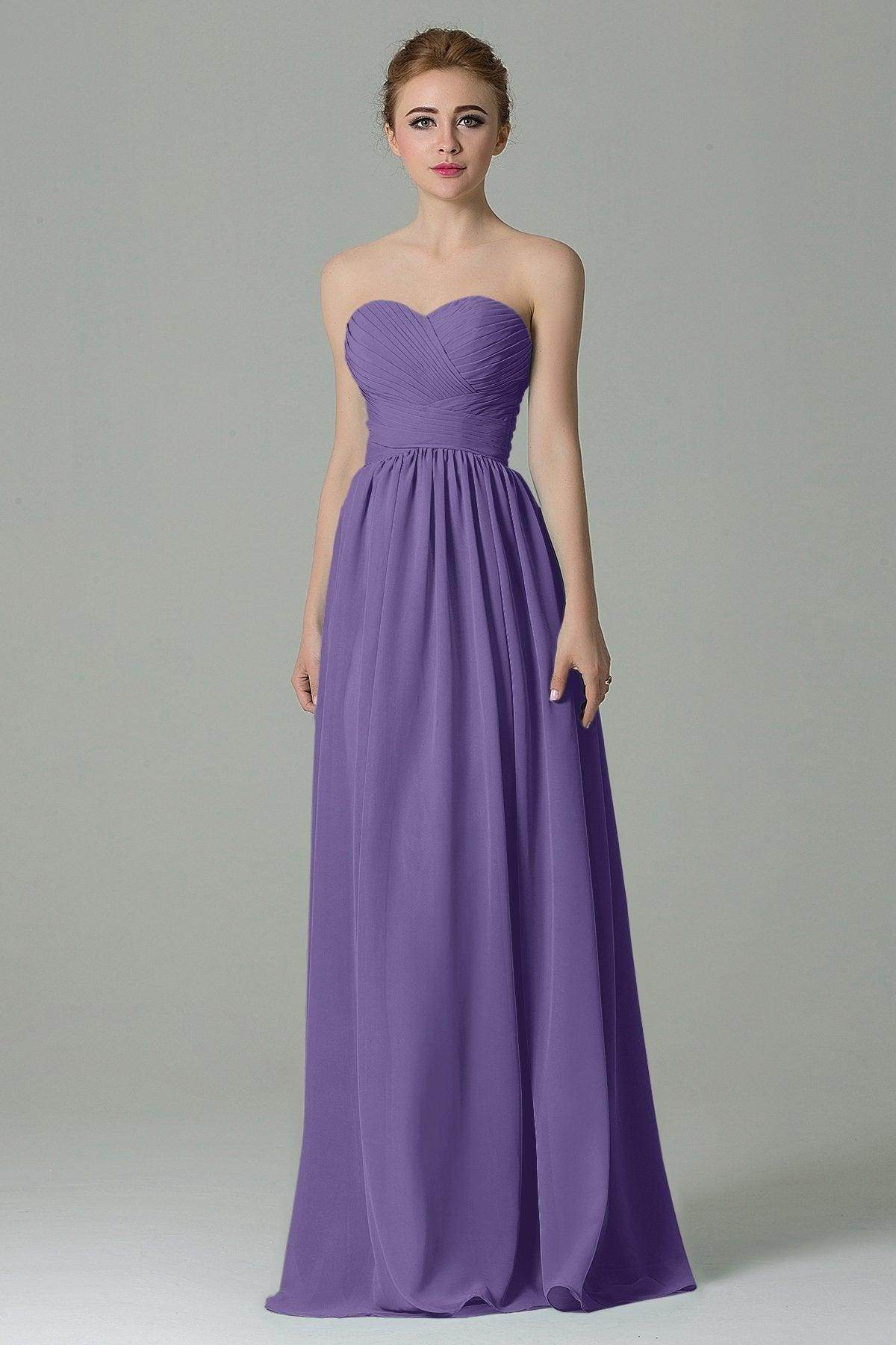 Sheath Floor Length Chiffon Bridesmaid Dress COZF1500C - COCOMELODY