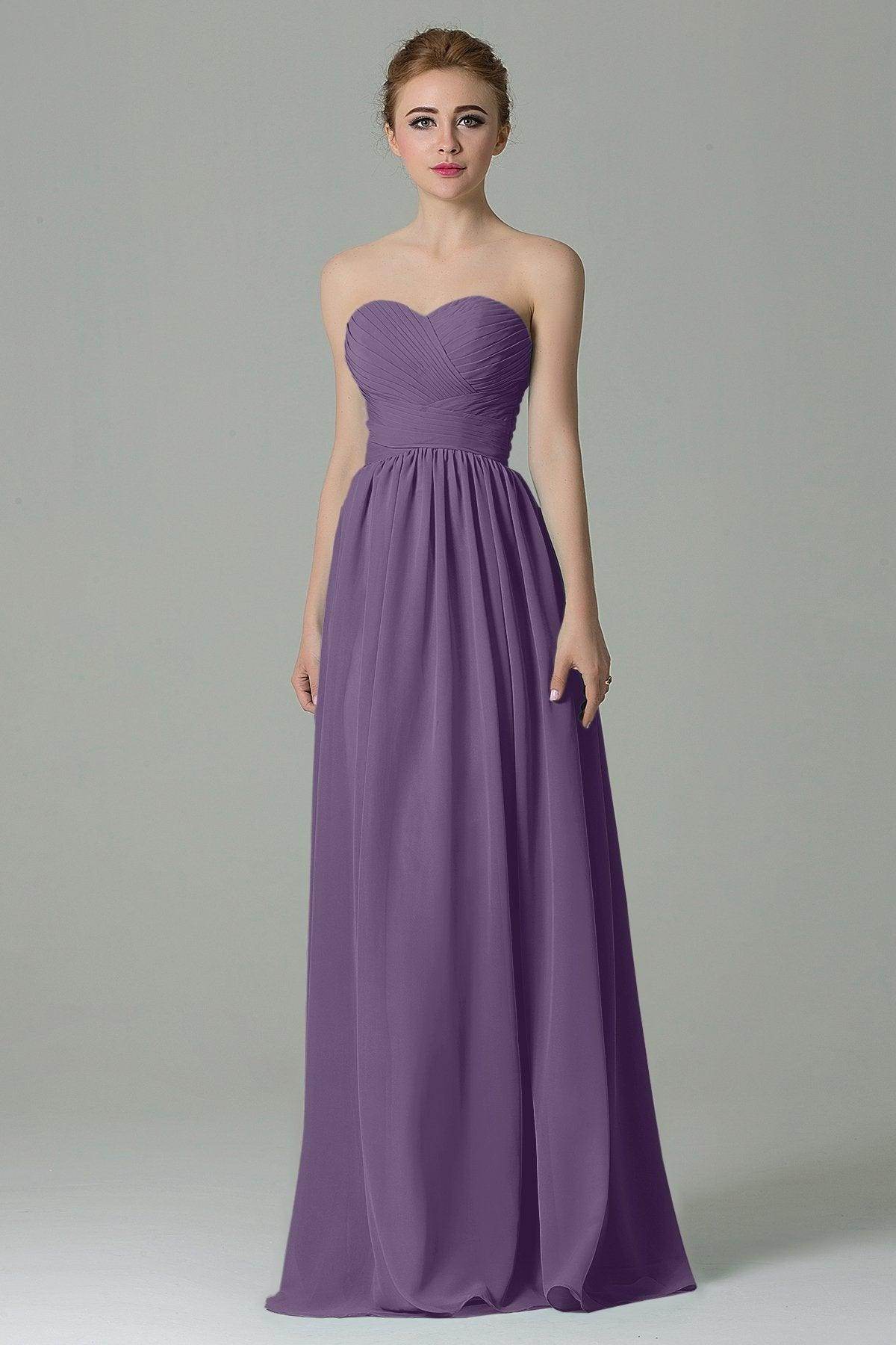 Sheath Floor Length Chiffon Bridesmaid Dress COZF1500C - COCOMELODY