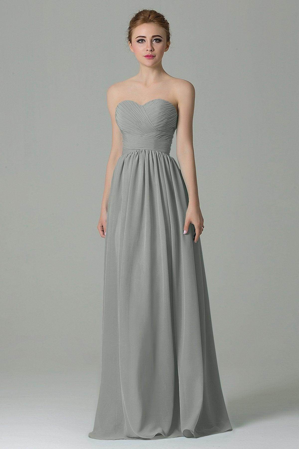 Sheath Floor Length Chiffon Bridesmaid Dress COZF1500C - COCOMELODY