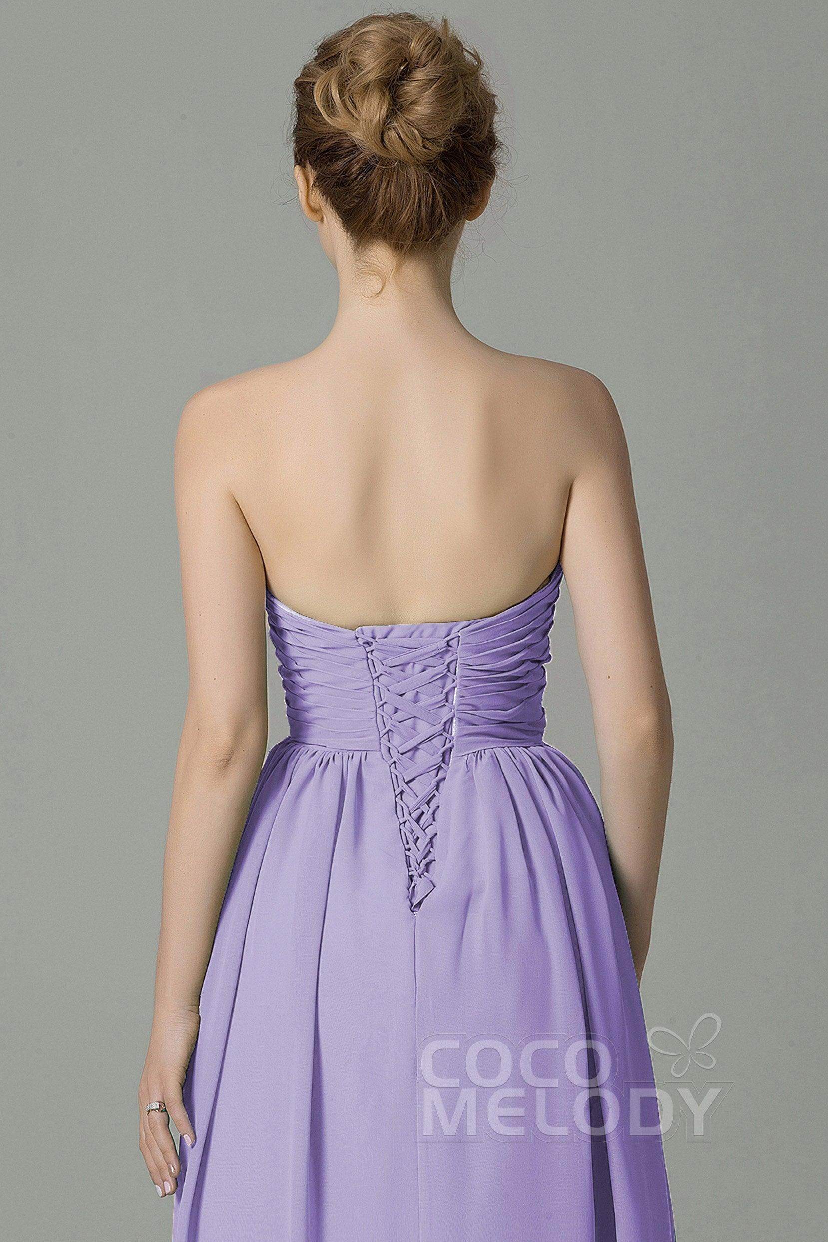 Sheath Floor Length Chiffon Bridesmaid Dress COZF1500C - COCOMELODY