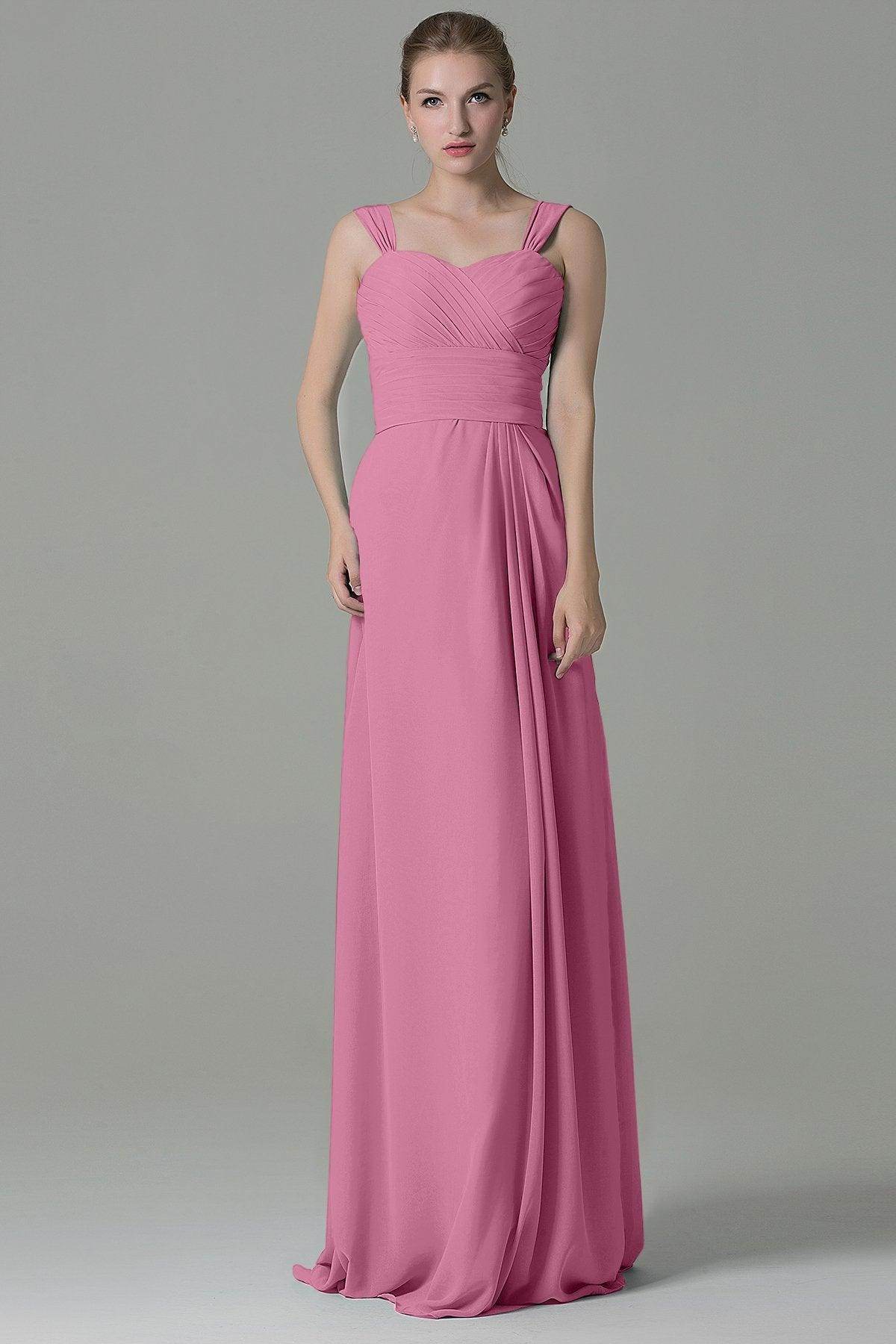 Sheath Floor Length Chiffon Bridesmaid Dress COZF1500D - COCOMELODY
