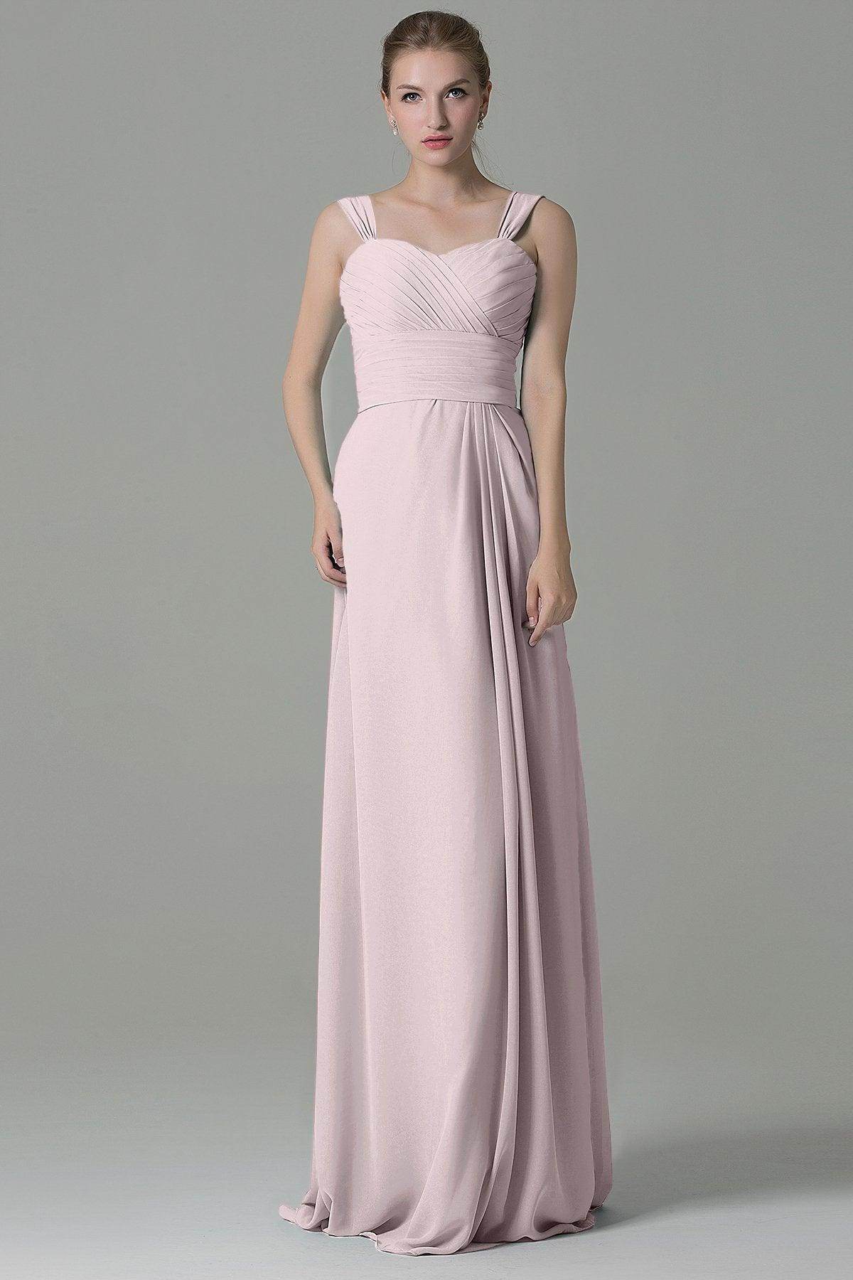 Sheath Floor Length Chiffon Bridesmaid Dress COZF1500D - COCOMELODY