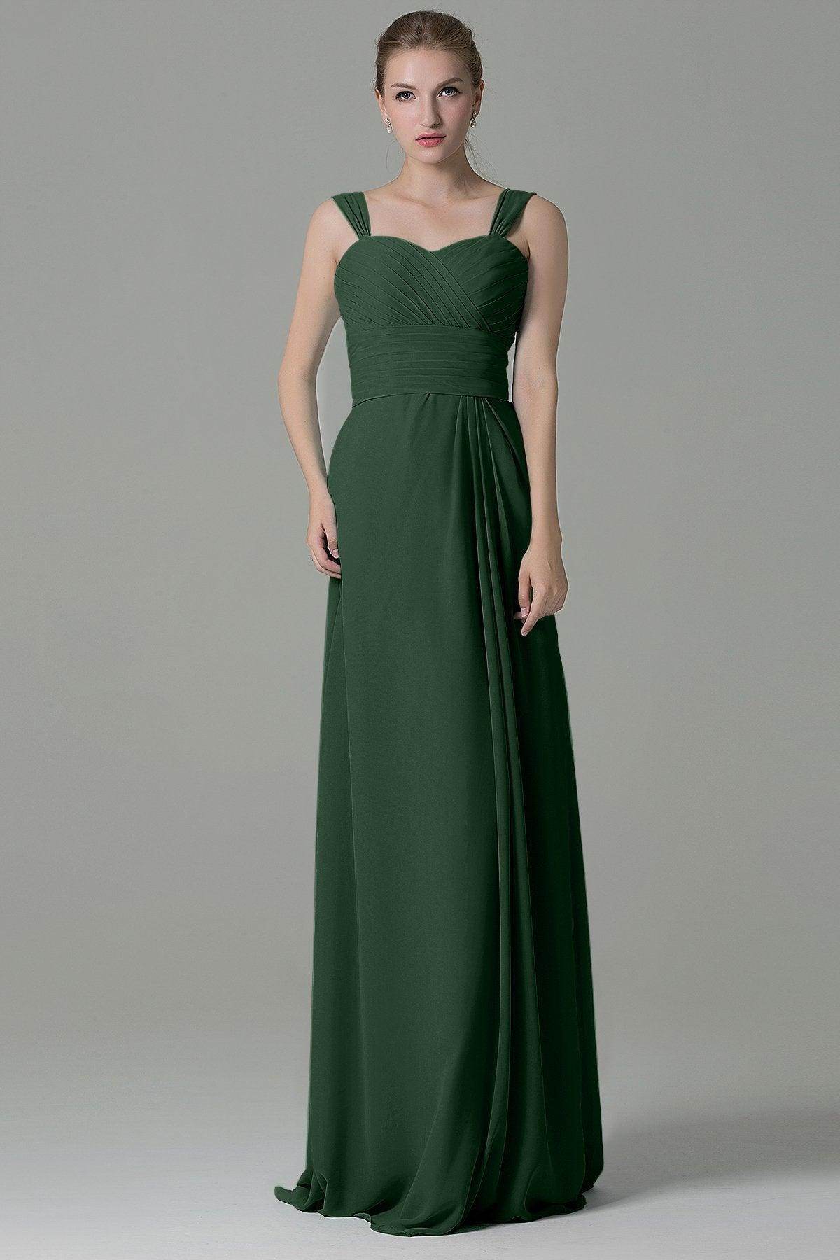 Sheath Floor Length Chiffon Bridesmaid Dress COZF1500D - COCOMELODY