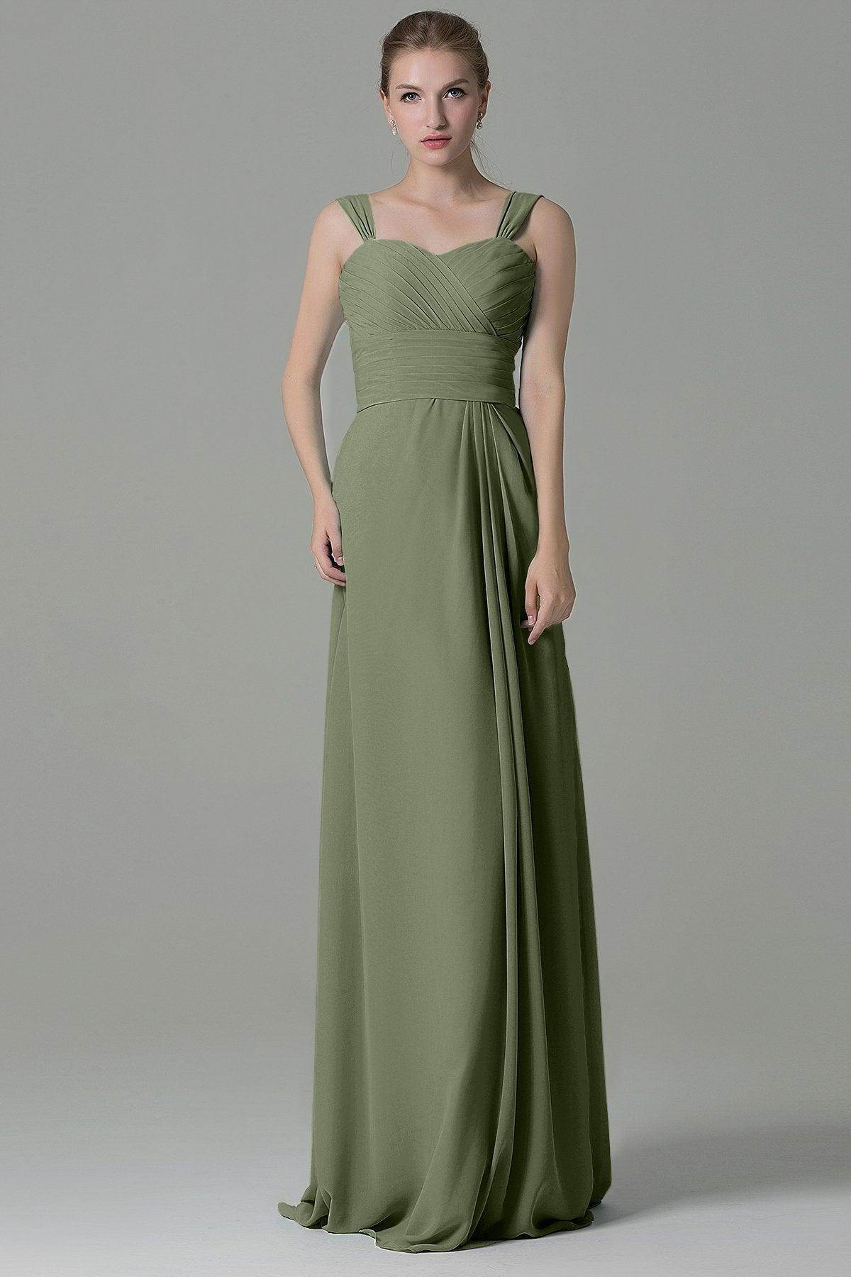 Sheath Floor Length Chiffon Bridesmaid Dress COZF1500D - COCOMELODY